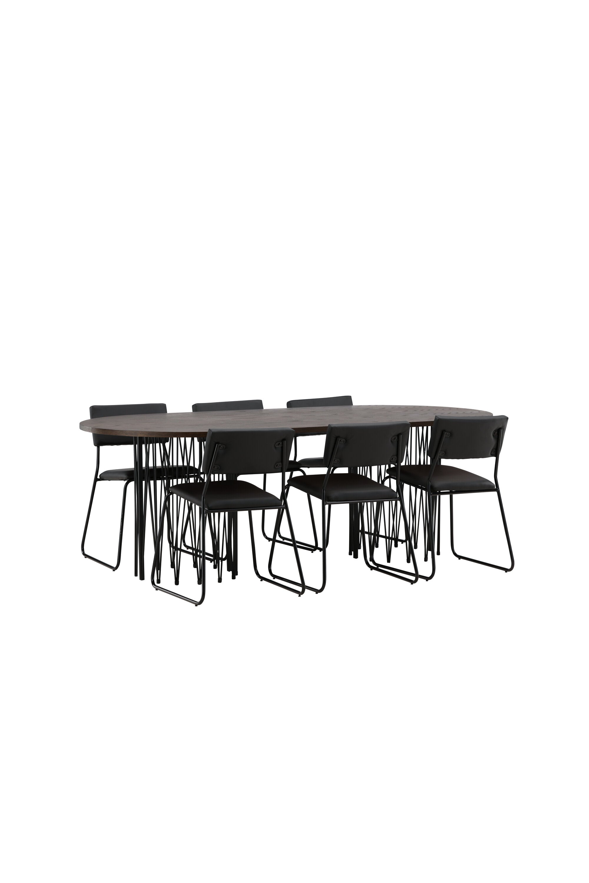 Stone Esszimmerset + Kenth 220cm/6St. in Schwarz präsentiert im Onlineshop von KAQTU Design AG. Esszimmerset ist von Venture Home
