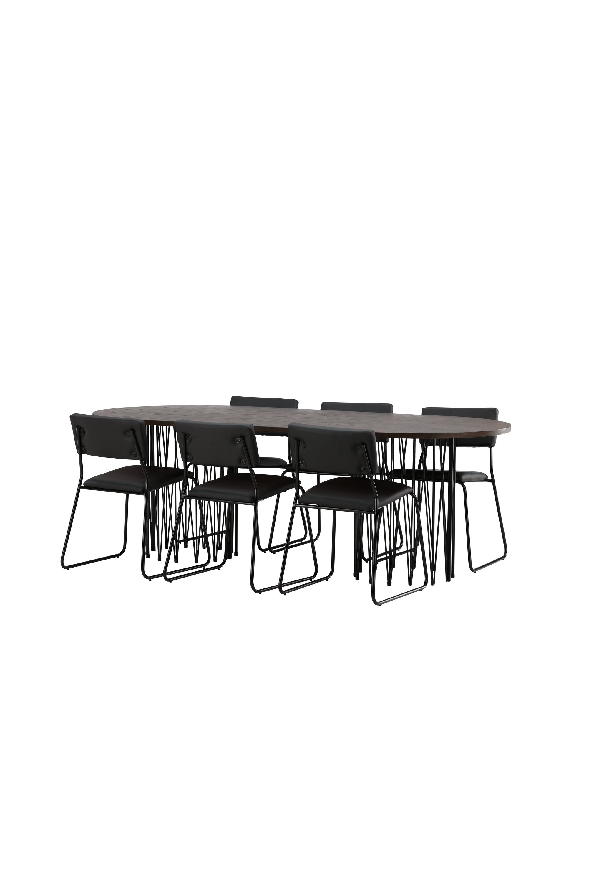 Stone Esszimmerset + Kenth 220cm/6St. in Schwarz präsentiert im Onlineshop von KAQTU Design AG. Esszimmerset ist von Venture Home