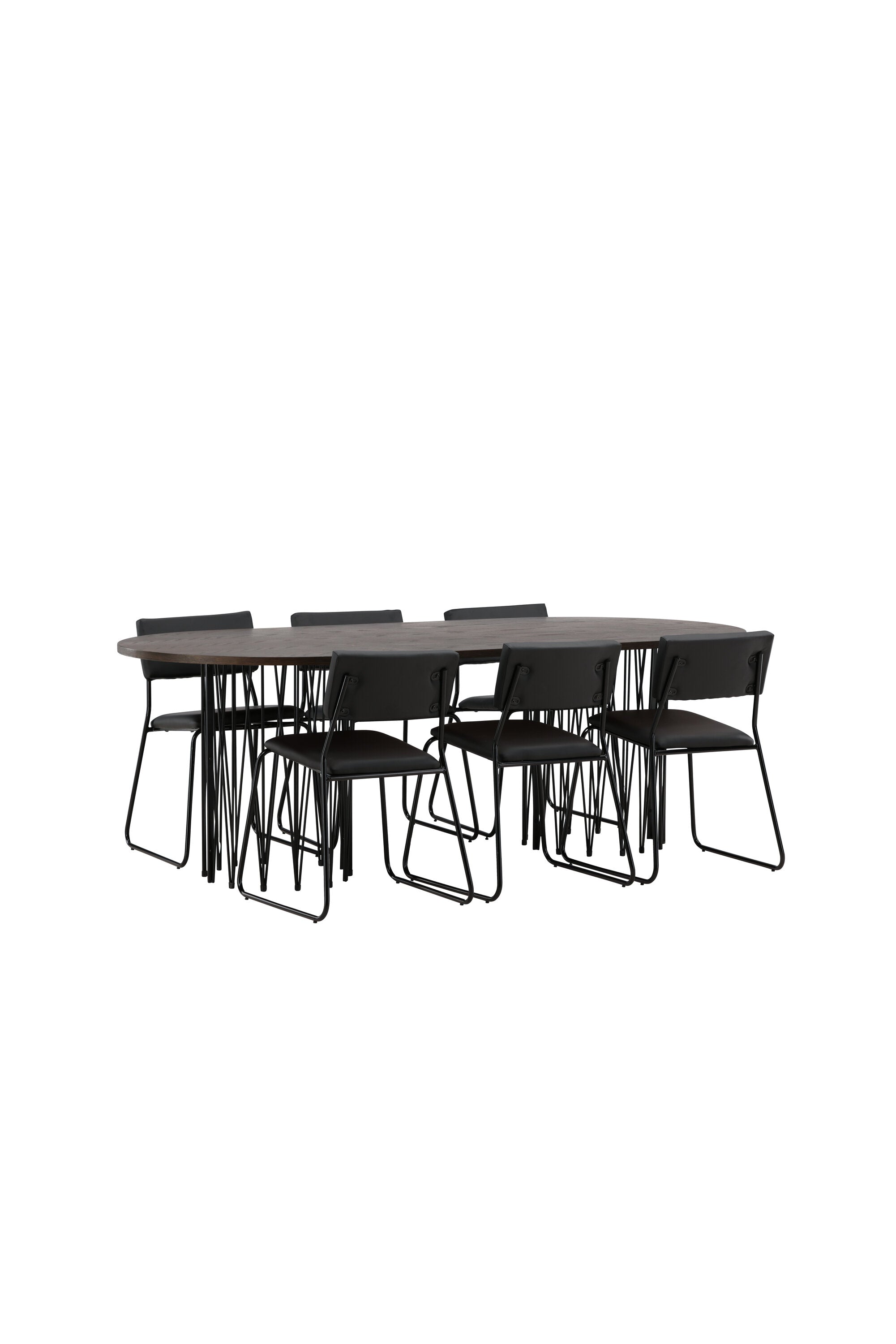 Stone Esszimmerset + Kenth 220cm/6St. in Schwarz präsentiert im Onlineshop von KAQTU Design AG. Esszimmerset ist von Venture Home