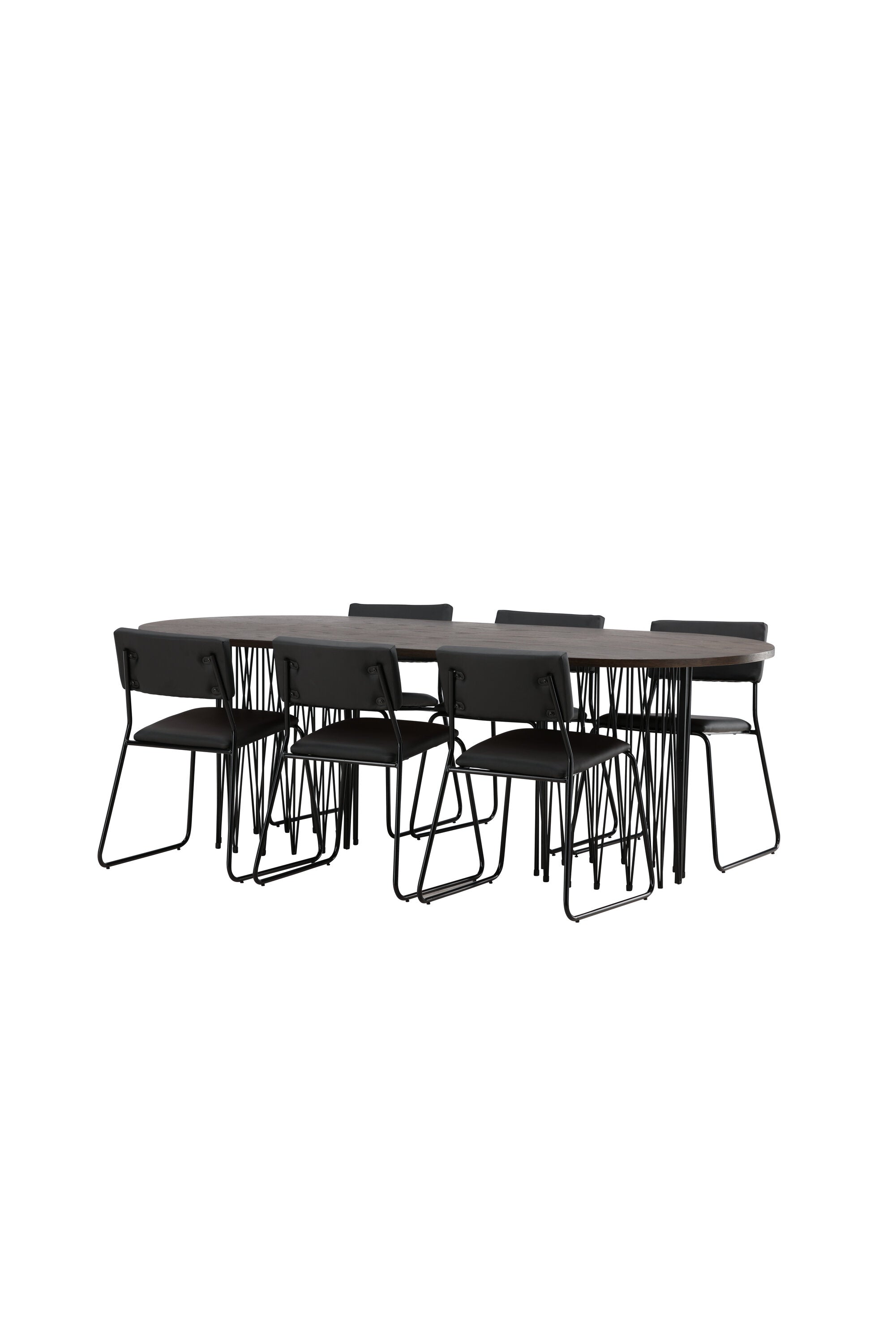 Stone Esszimmerset + Kenth 220cm/6St. in Schwarz präsentiert im Onlineshop von KAQTU Design AG. Esszimmerset ist von Venture Home