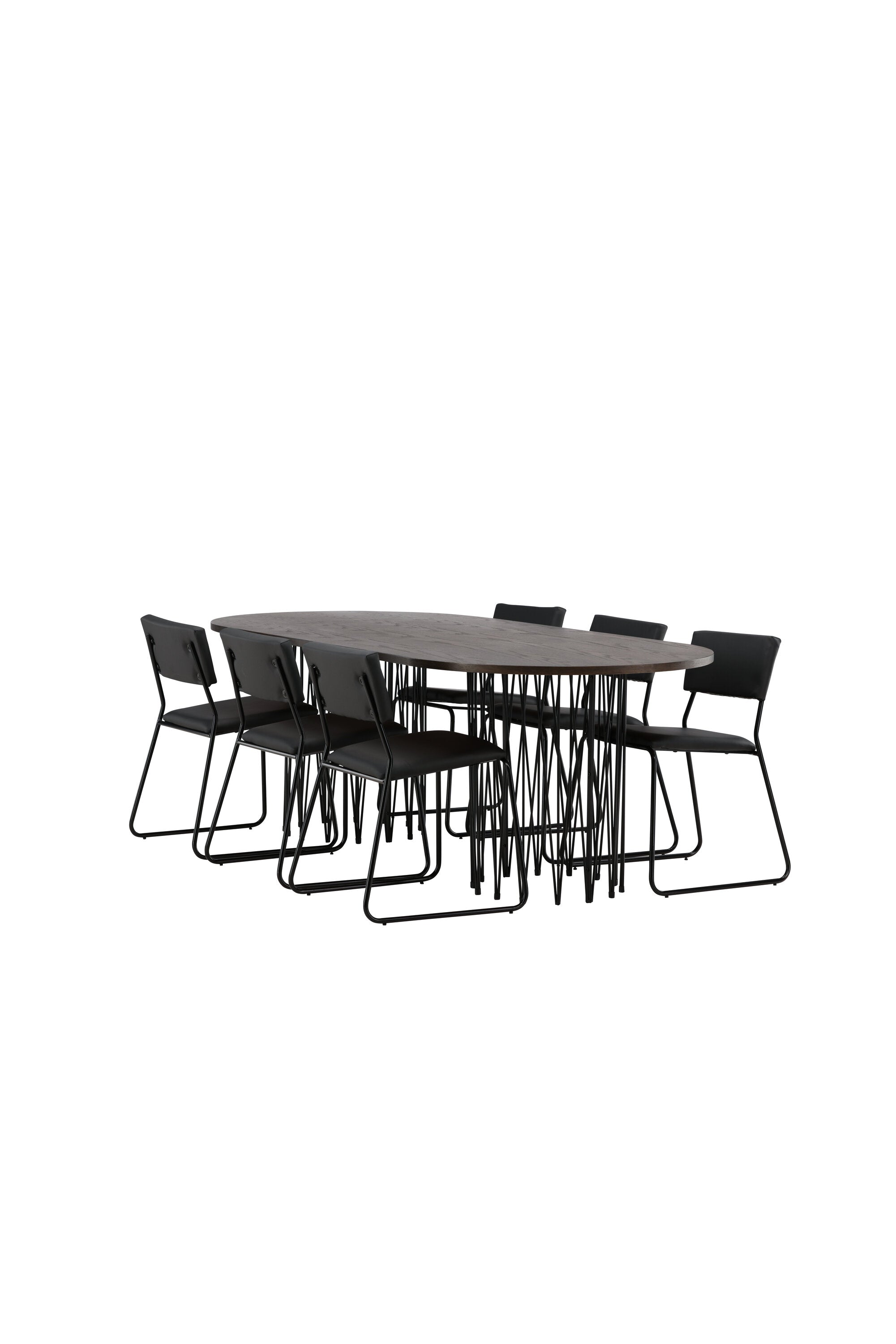 Stone Esszimmerset + Kenth 220cm/6St. in Schwarz präsentiert im Onlineshop von KAQTU Design AG. Esszimmerset ist von Venture Home