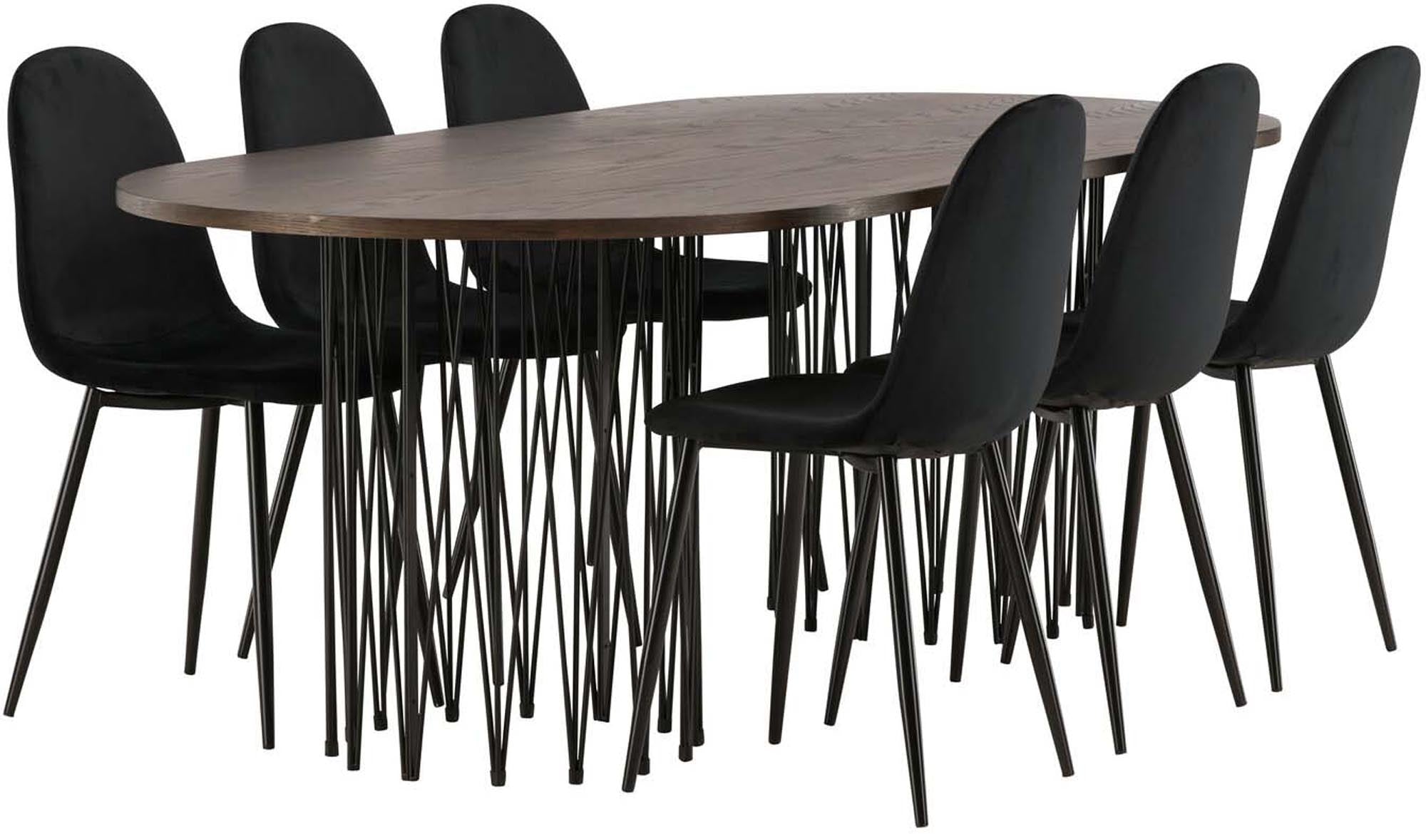 Modernes Stone Esszimmerset 220cm mit 6 Stühlen von Venture Home.