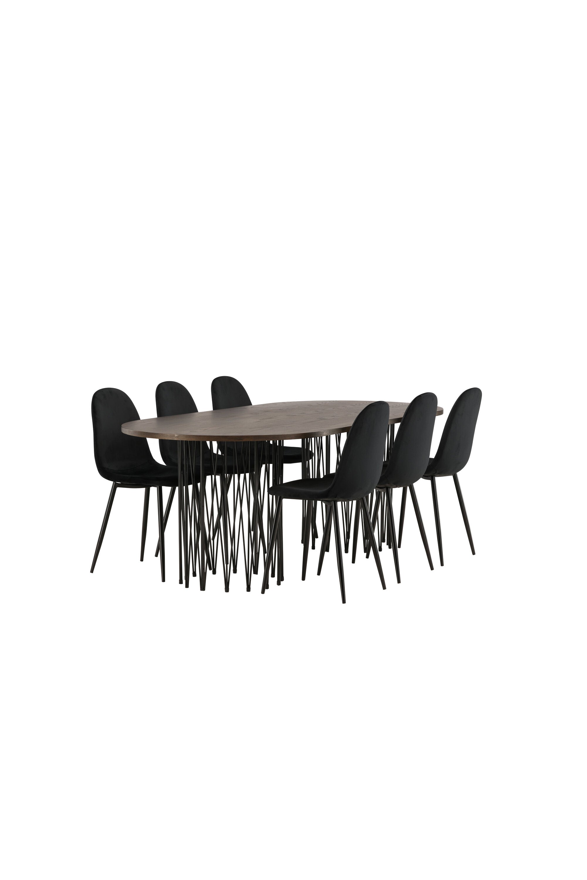 Stone Esszimmerset + Polar 220cm/6St. in Schwarz präsentiert im Onlineshop von KAQTU Design AG. Esszimmerset ist von Venture Home