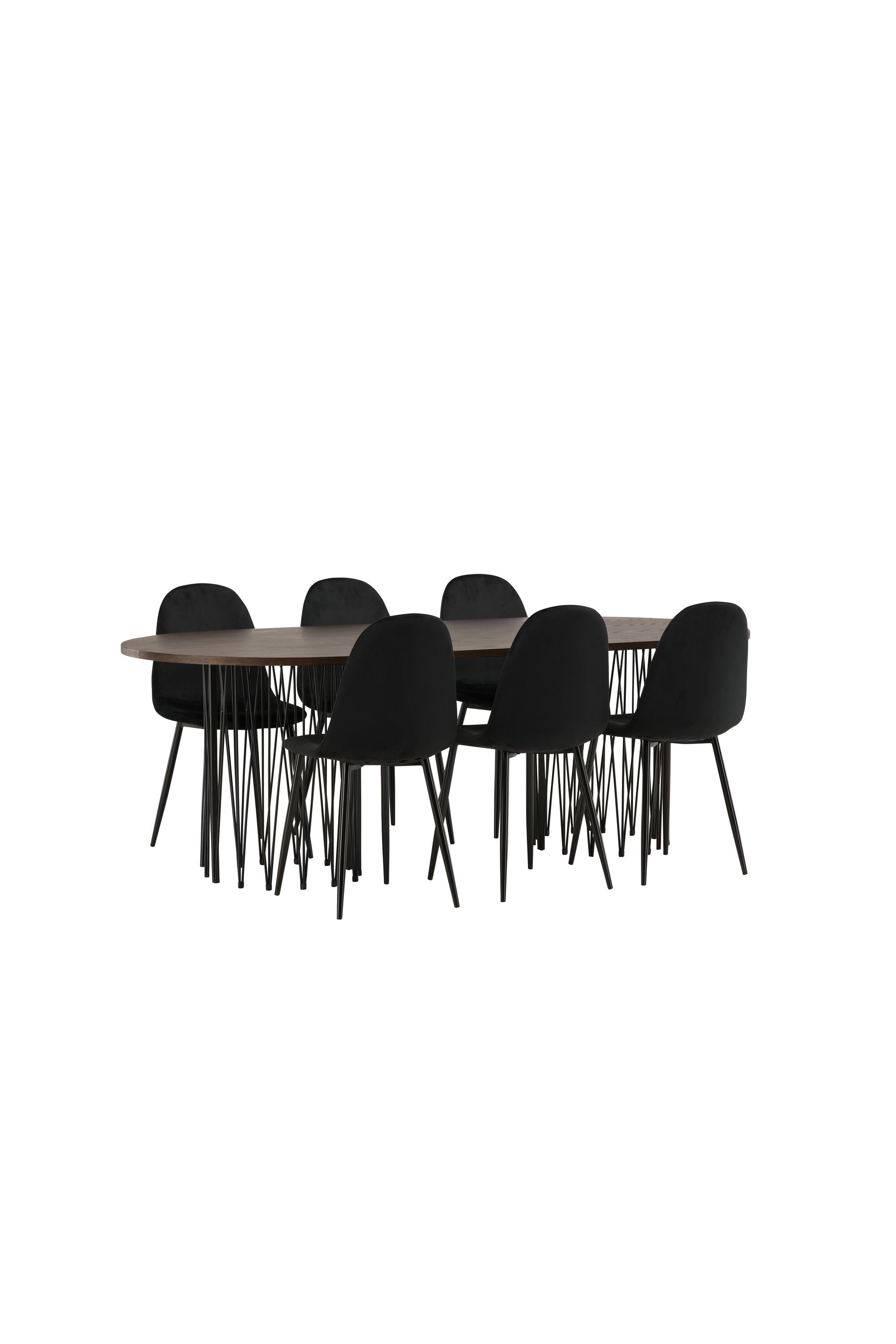 Stone Esszimmerset + Polar 220cm/6St. in Schwarz präsentiert im Onlineshop von KAQTU Design AG. Esszimmerset ist von Venture Home