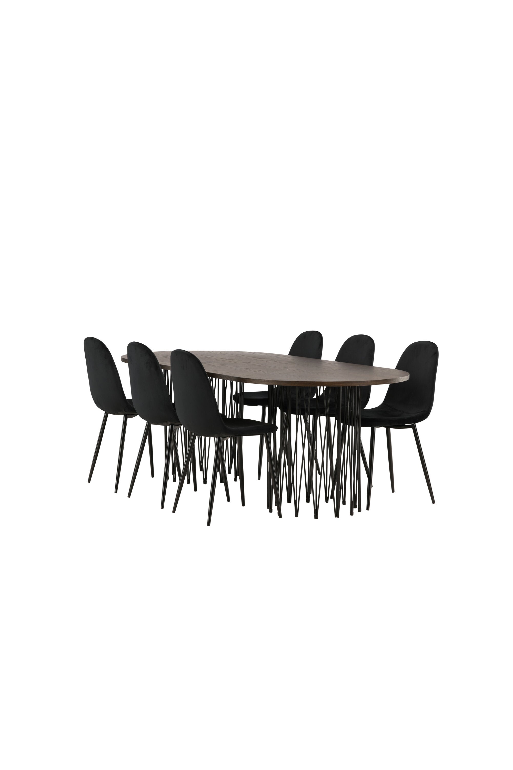 Stone Esszimmerset + Polar 220cm/6St. in Schwarz präsentiert im Onlineshop von KAQTU Design AG. Esszimmerset ist von Venture Home