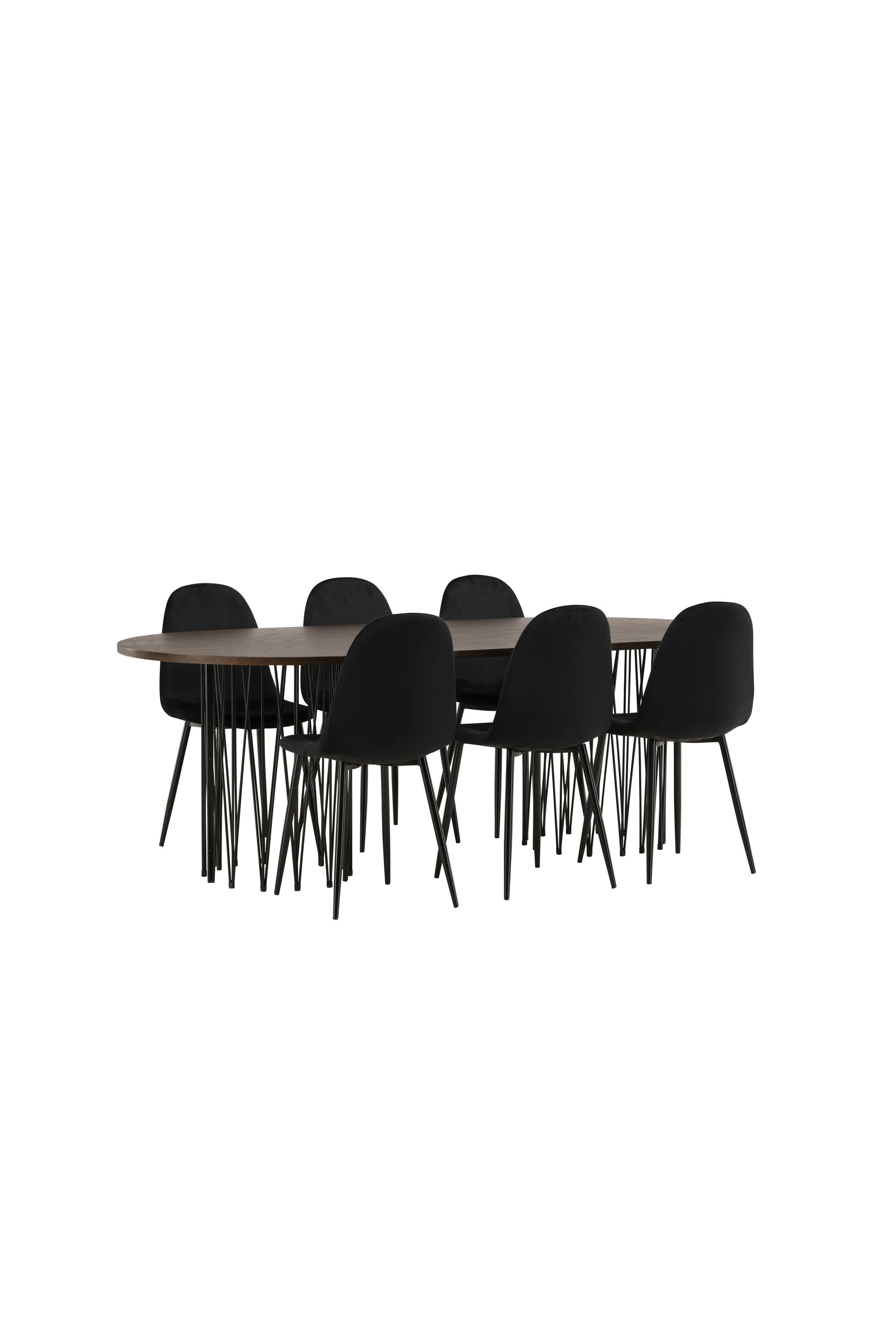 Stone Esszimmerset + Polar 220cm/6St. in Schwarz präsentiert im Onlineshop von KAQTU Design AG. Esszimmerset ist von Venture Home