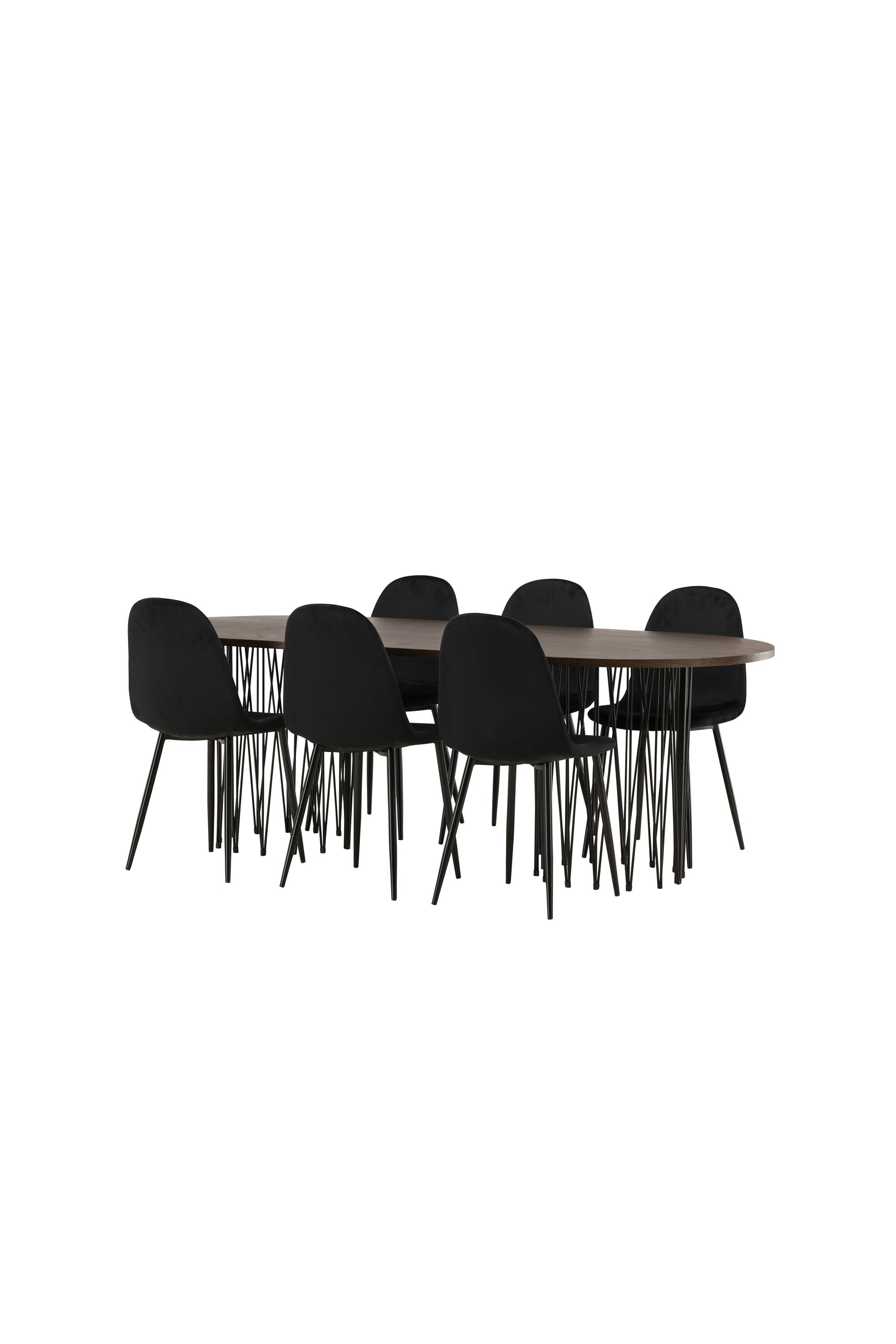 Stone Esszimmerset + Polar 220cm/6St. in Schwarz präsentiert im Onlineshop von KAQTU Design AG. Esszimmerset ist von Venture Home