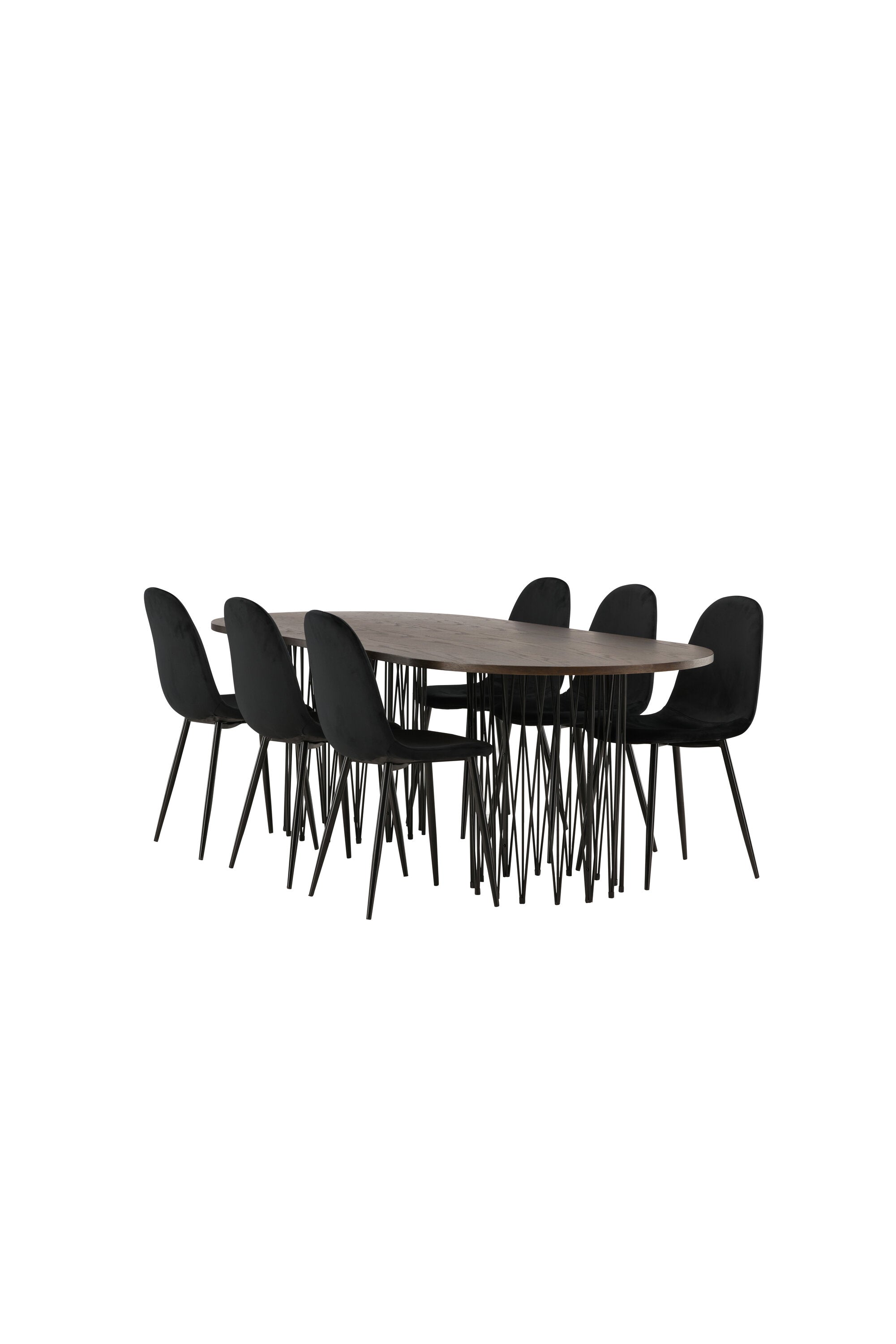 Stone Esszimmerset + Polar 220cm/6St. in Schwarz präsentiert im Onlineshop von KAQTU Design AG. Esszimmerset ist von Venture Home