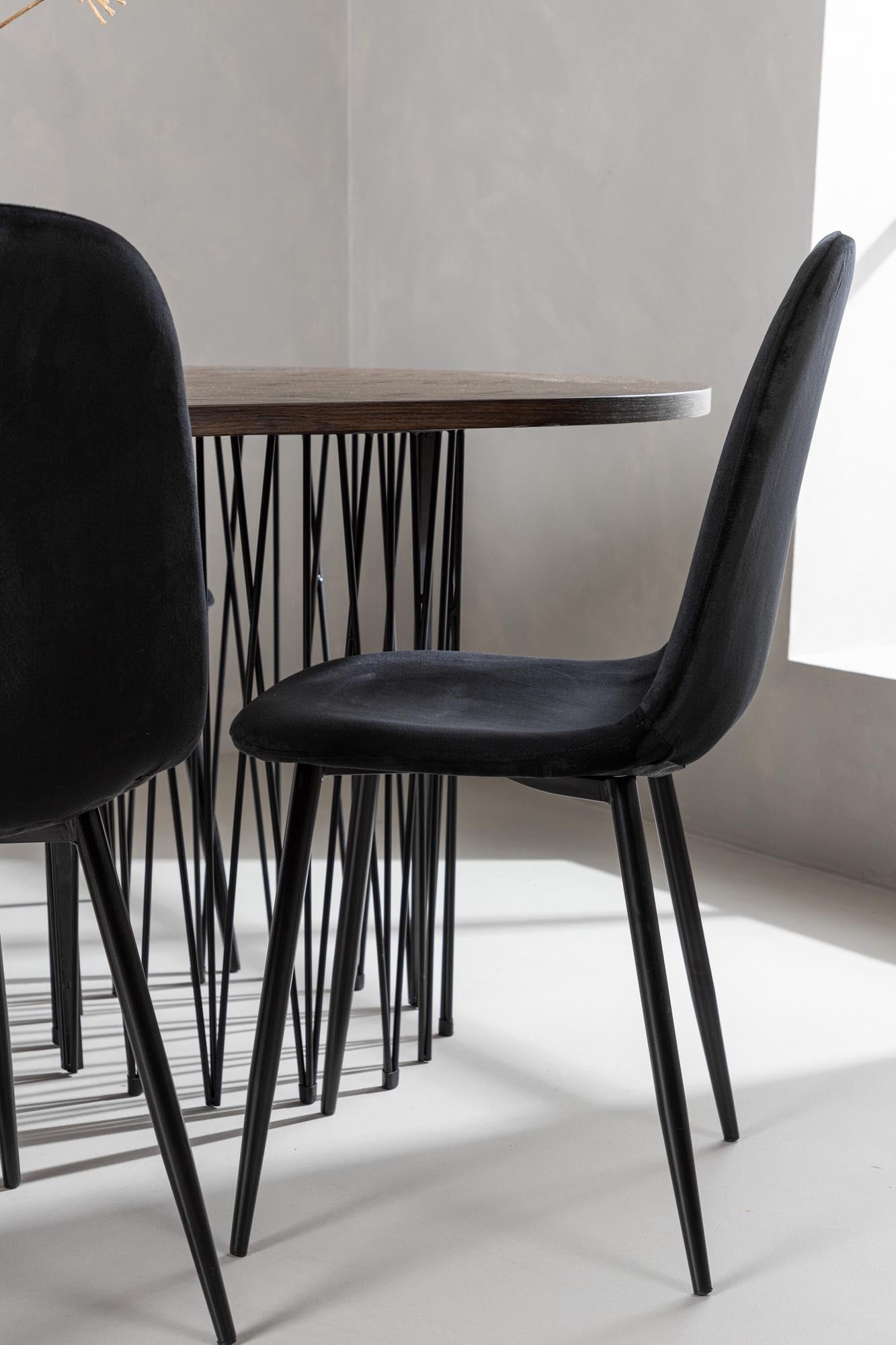 Modernes Stone Esszimmerset 220cm mit 6 stilvollen Stühlen von Venture Home. Ideal für gesellige Abende und skandinavisches Flair.