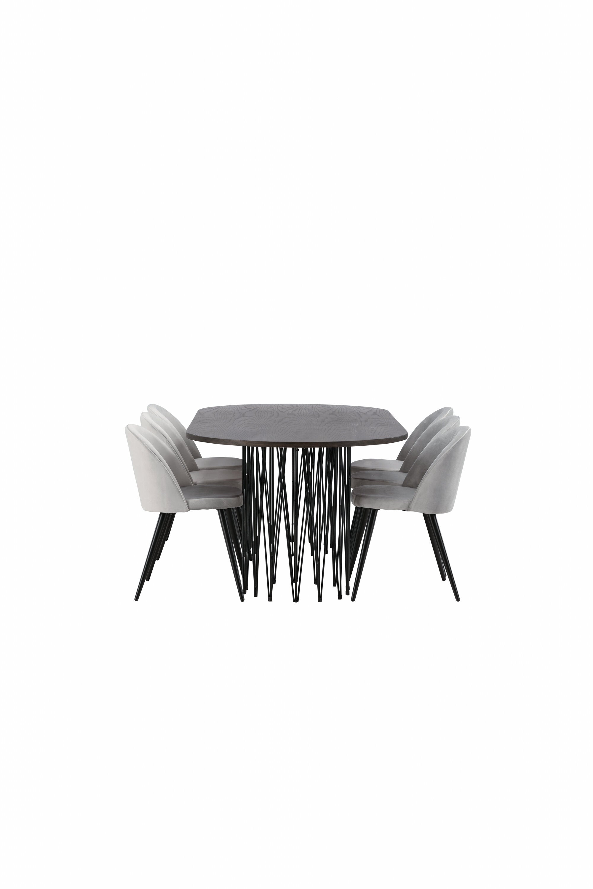 Stone Esszimmerset + Velvet 220cm/6St. in Schwarzgrau präsentiert im Onlineshop von KAQTU Design AG. Esszimmerset ist von Venture Home