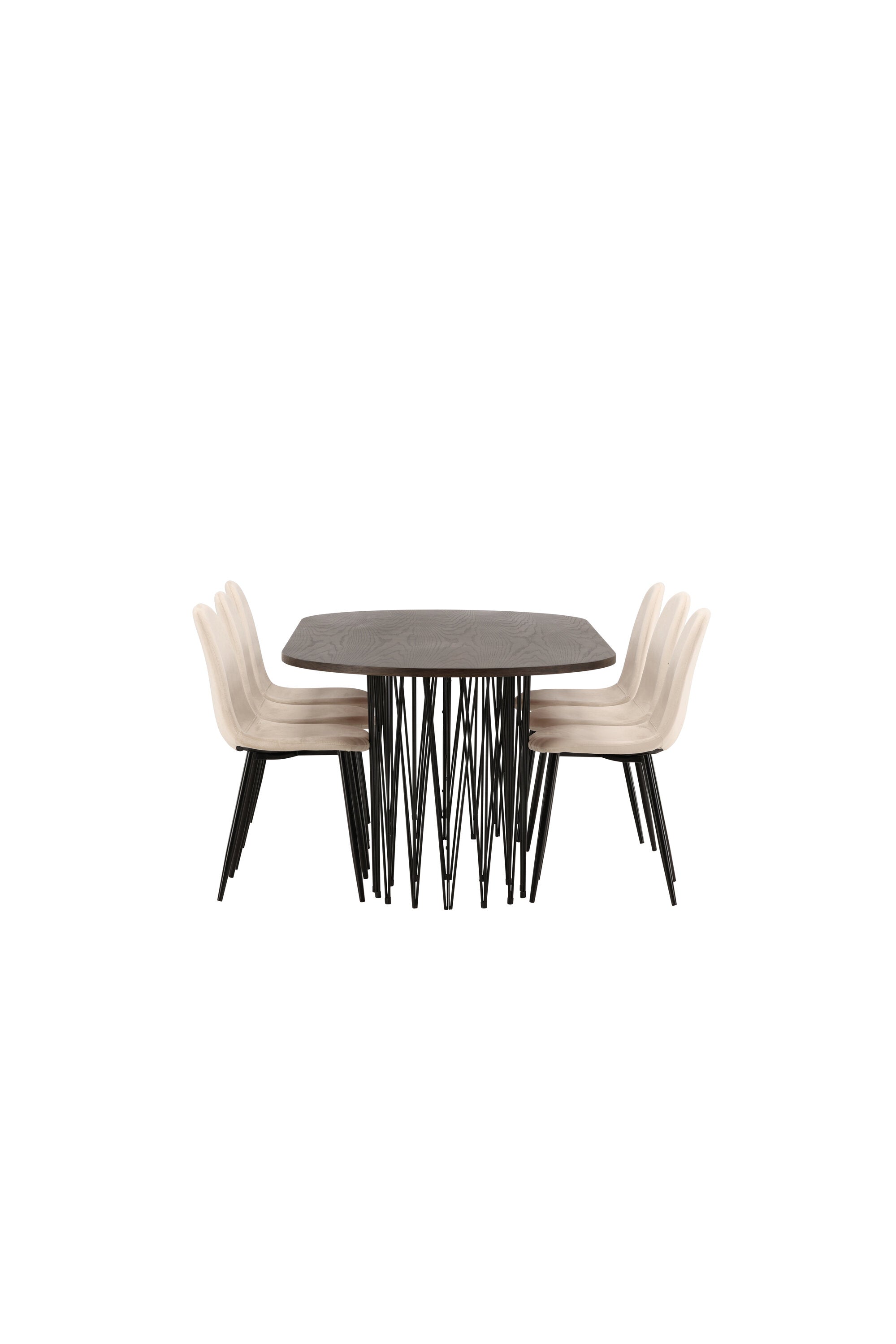 Stone Esszimmerset + Polar 220cm/6St. in Beige, Schwarz präsentiert im Onlineshop von KAQTU Design AG. Esszimmerset ist von Venture Home