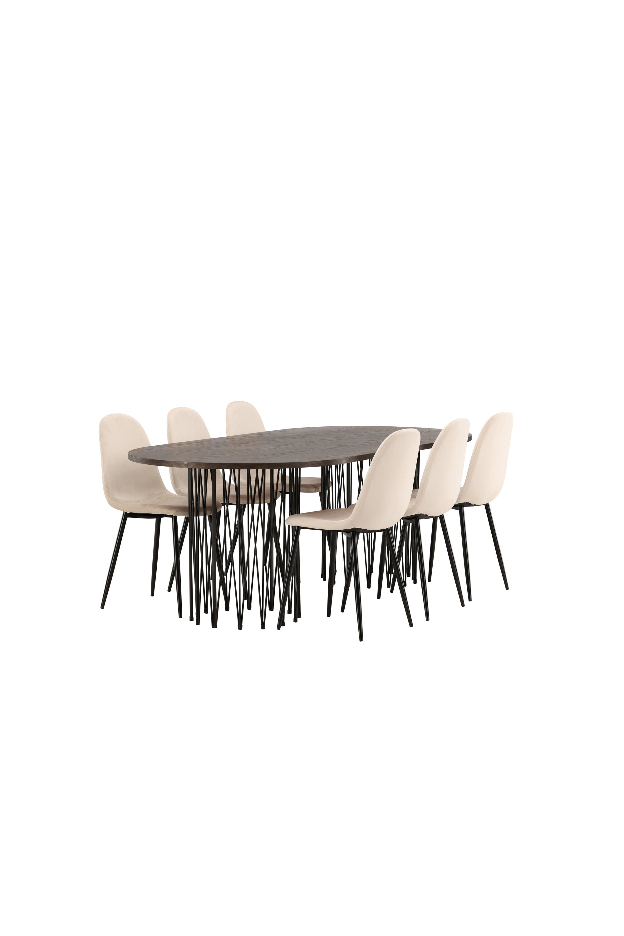 Stone Esszimmerset + Polar 220cm/6St. in Beige, Schwarz präsentiert im Onlineshop von KAQTU Design AG. Esszimmerset ist von Venture Home