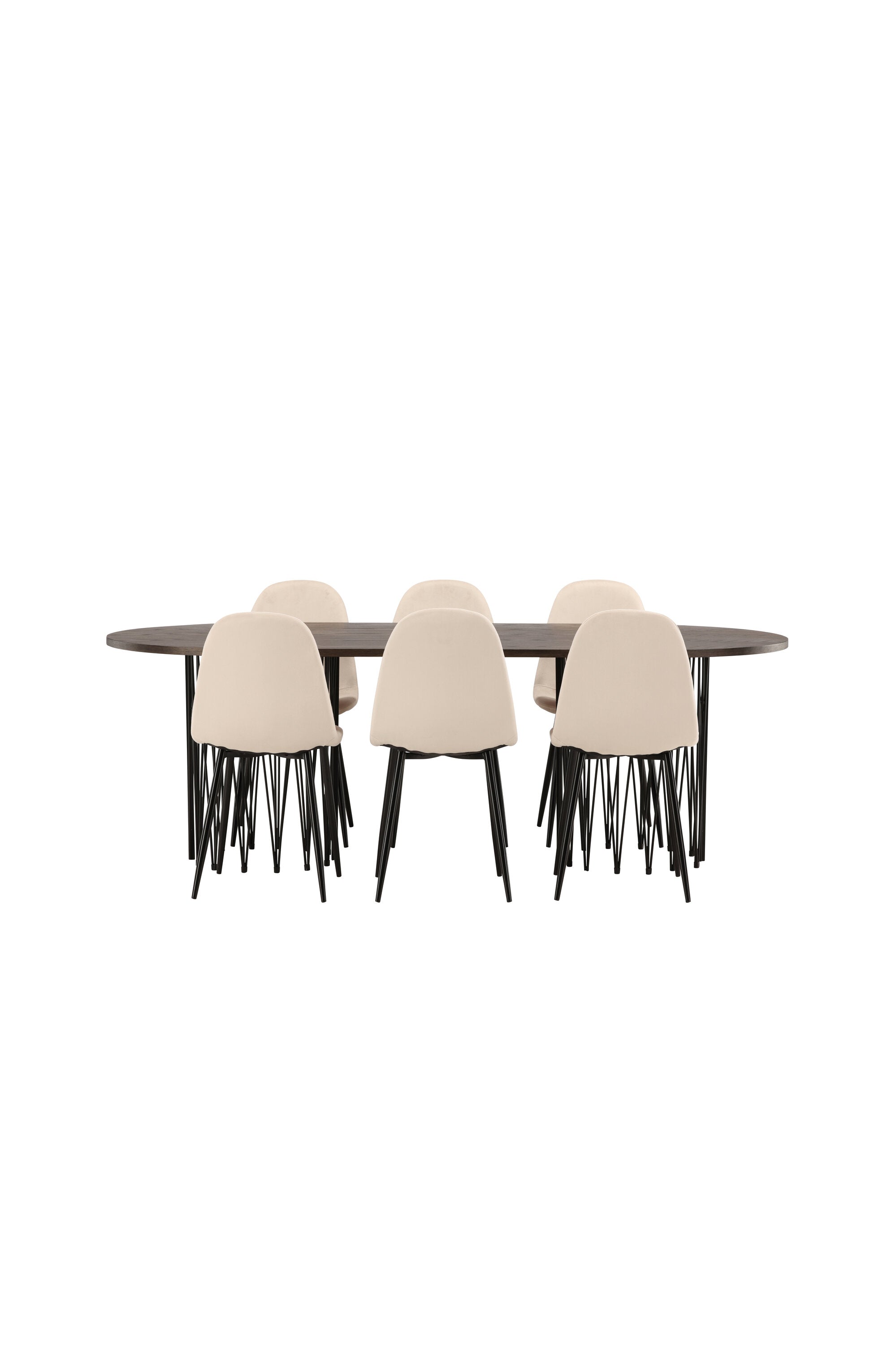 Stone Esszimmerset + Polar 220cm/6St. in Beige, Schwarz präsentiert im Onlineshop von KAQTU Design AG. Esszimmerset ist von Venture Home