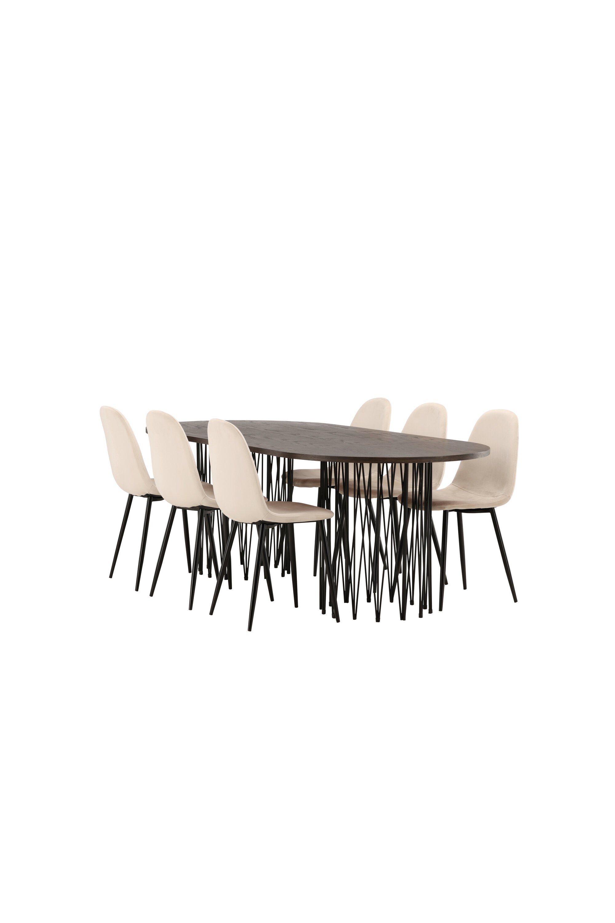 Stone Esszimmerset + Polar 220cm/6St. in Beige, Schwarz präsentiert im Onlineshop von KAQTU Design AG. Esszimmerset ist von Venture Home