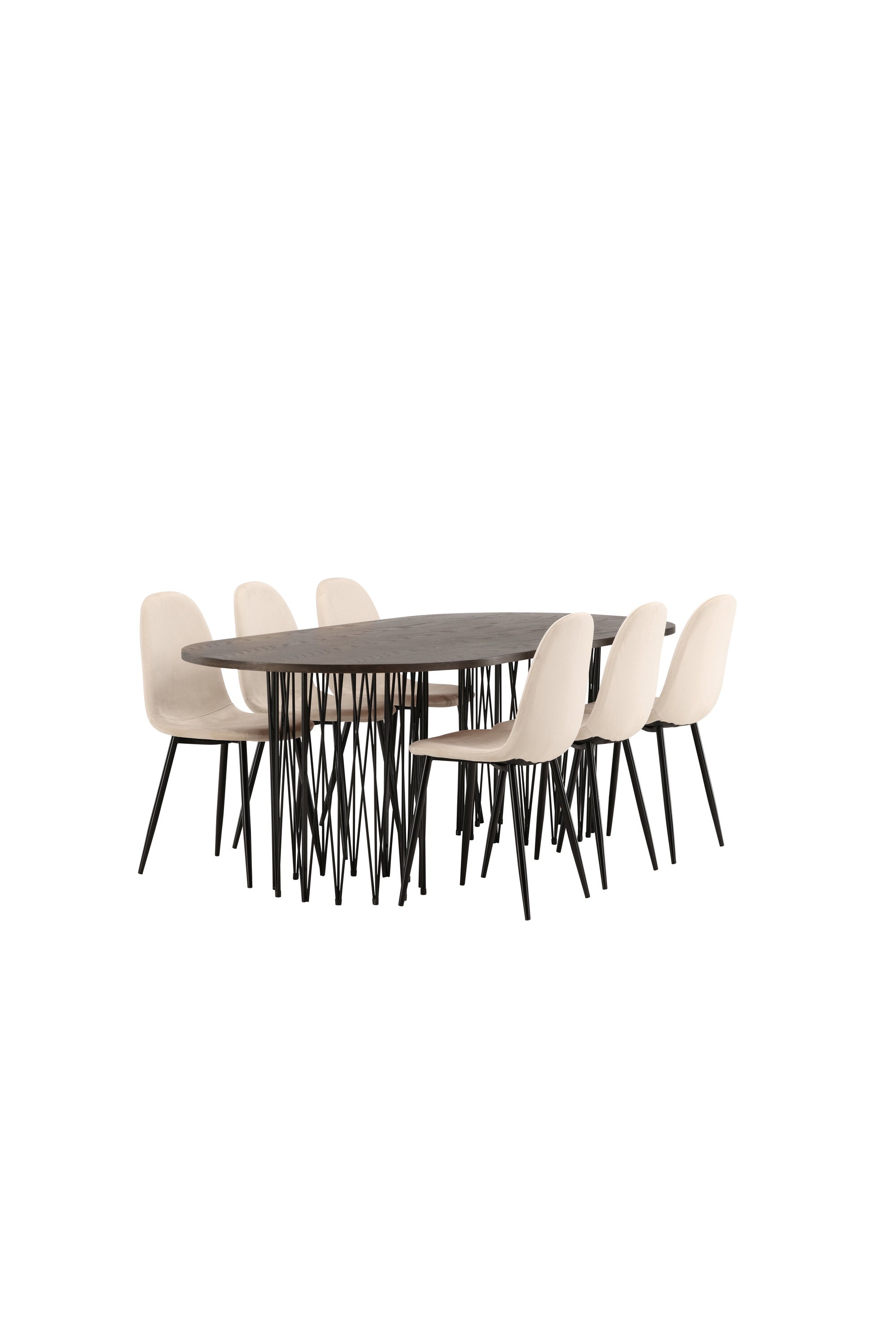 Stone Esszimmerset + Polar 220cm/6St. in Beige, Schwarz präsentiert im Onlineshop von KAQTU Design AG. Esszimmerset ist von Venture Home