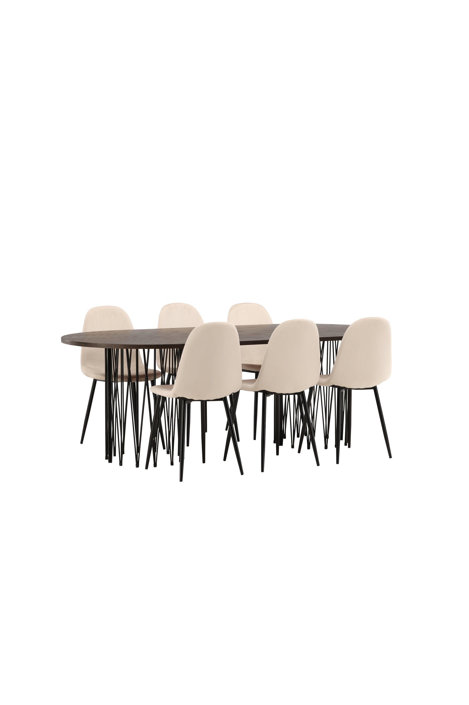 Stone Esszimmerset + Polar 220cm/6St. in Beige, Schwarz präsentiert im Onlineshop von KAQTU Design AG. Esszimmerset ist von Venture Home
