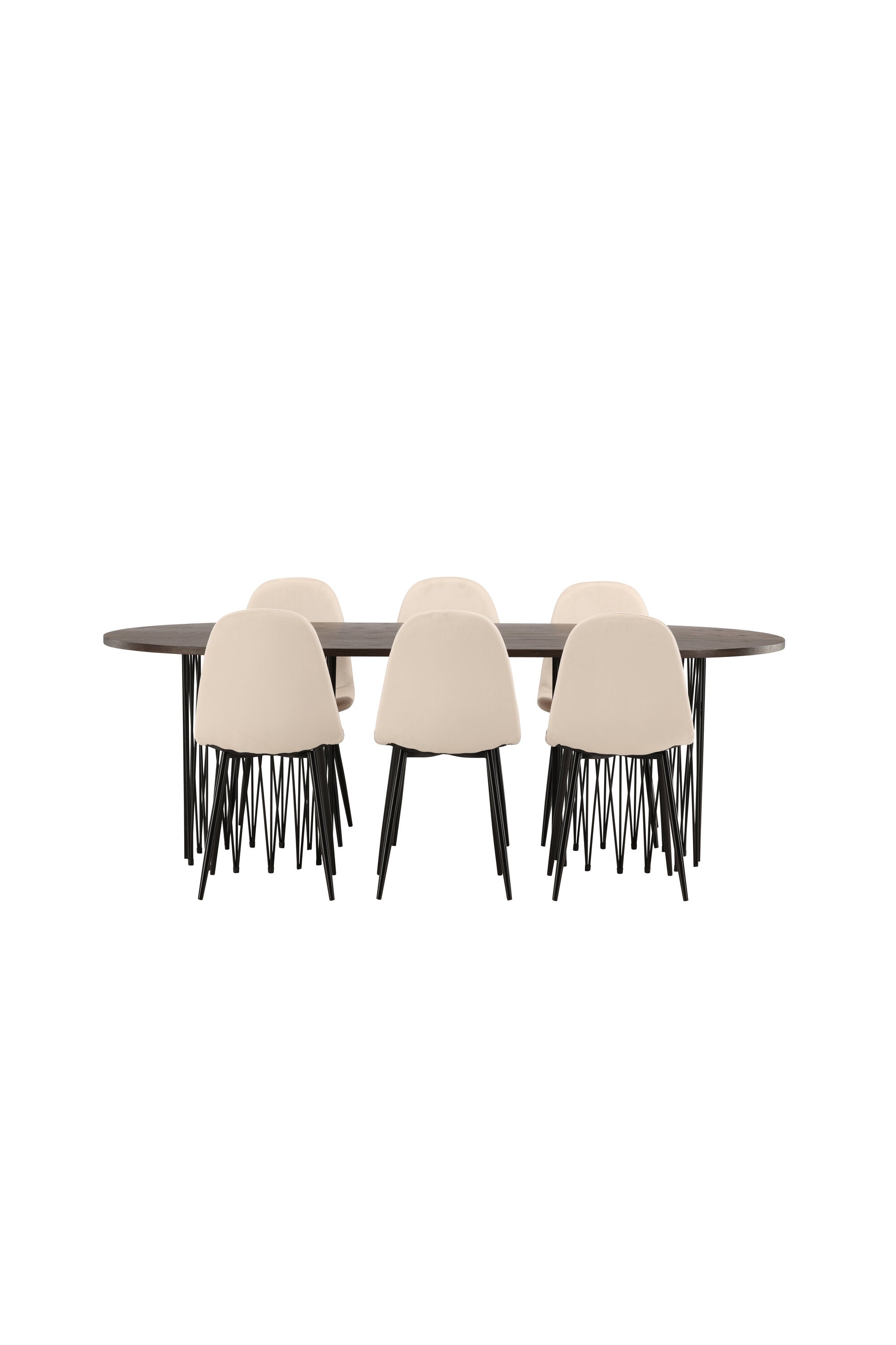 Stone Esszimmerset + Polar 220cm/6St. in Beige, Schwarz präsentiert im Onlineshop von KAQTU Design AG. Esszimmerset ist von Venture Home