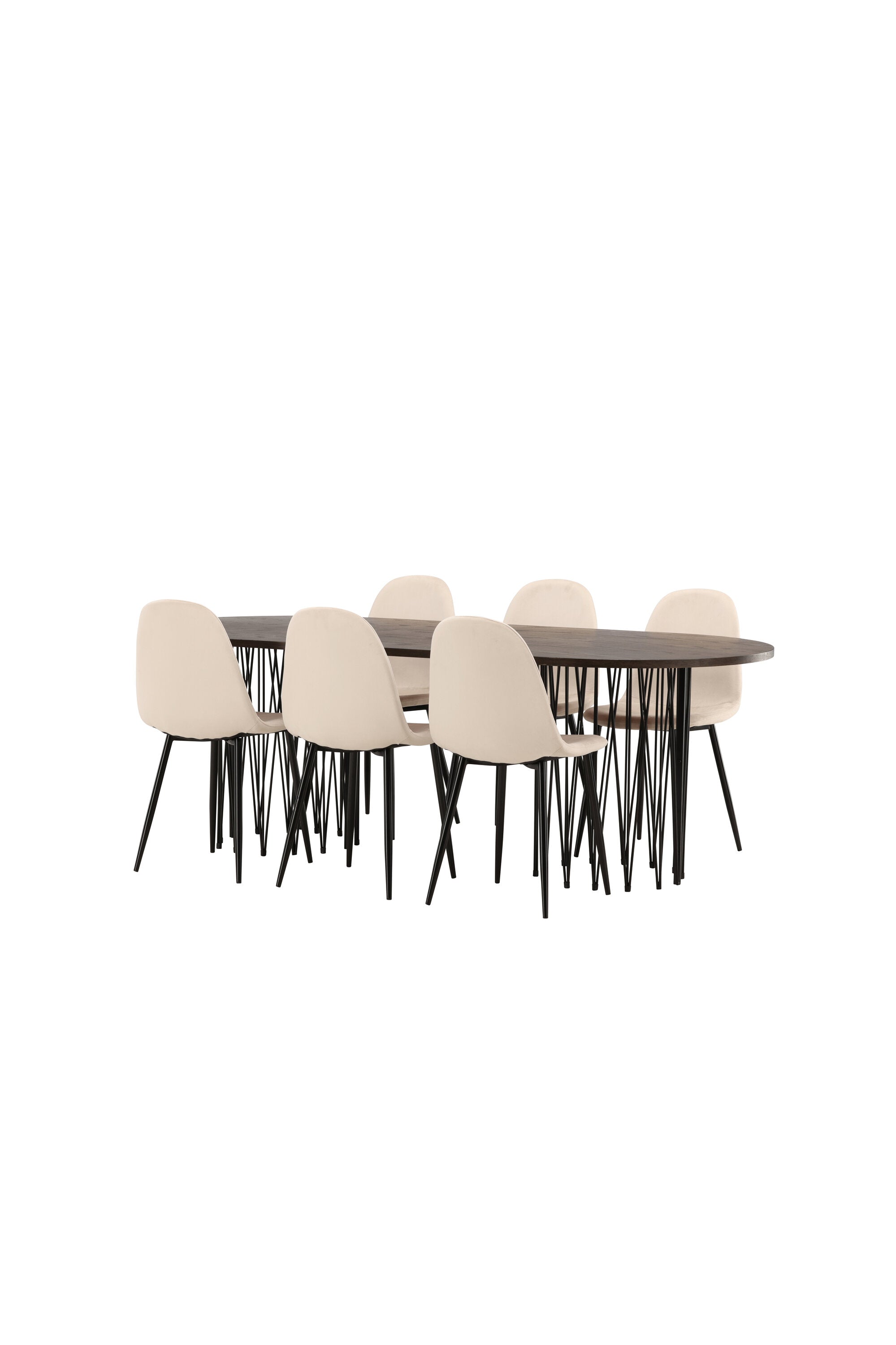 Stone Esszimmerset + Polar 220cm/6St. in Beige, Schwarz präsentiert im Onlineshop von KAQTU Design AG. Esszimmerset ist von Venture Home