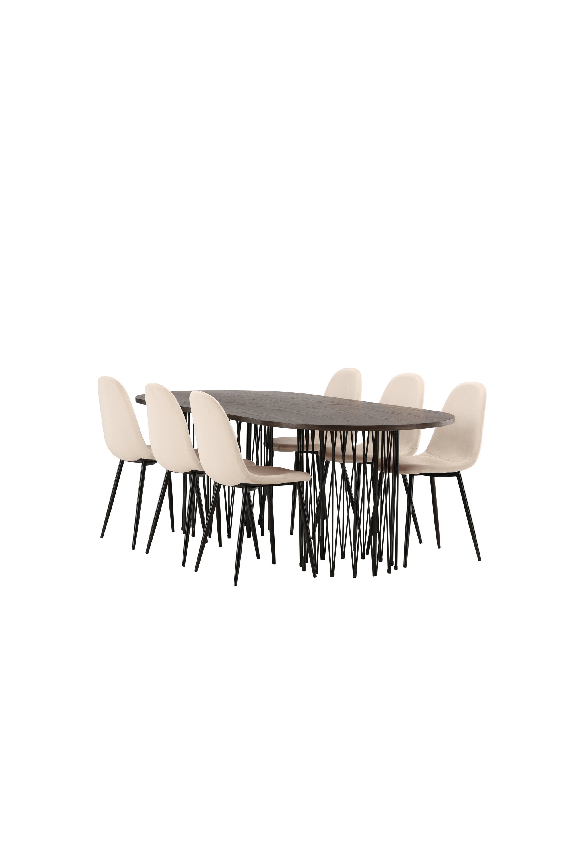 Stone Esszimmerset + Polar 220cm/6St. in Beige, Schwarz präsentiert im Onlineshop von KAQTU Design AG. Esszimmerset ist von Venture Home