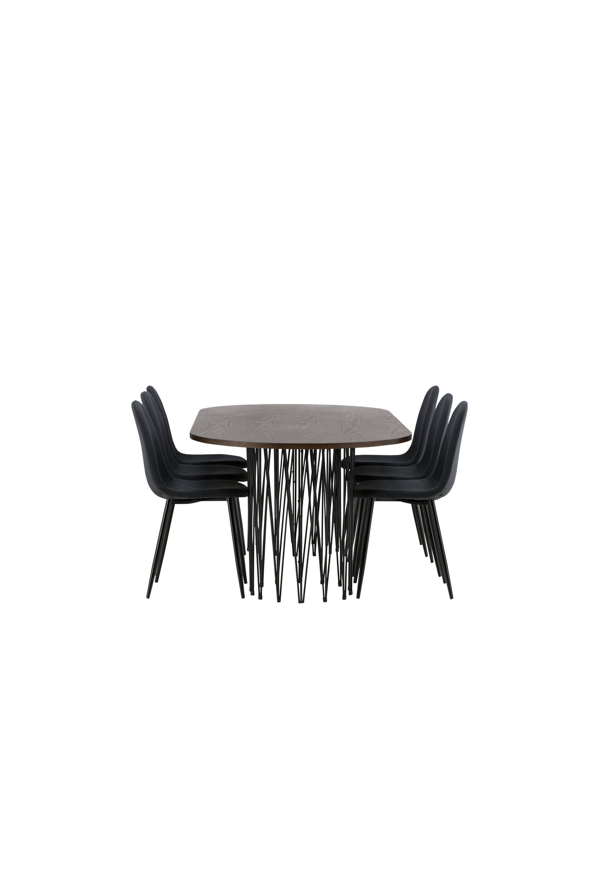 Stone Esszimmerset + Polar 220cm/6St. in Schwarz präsentiert im Onlineshop von KAQTU Design AG. Esszimmerset ist von Venture Home