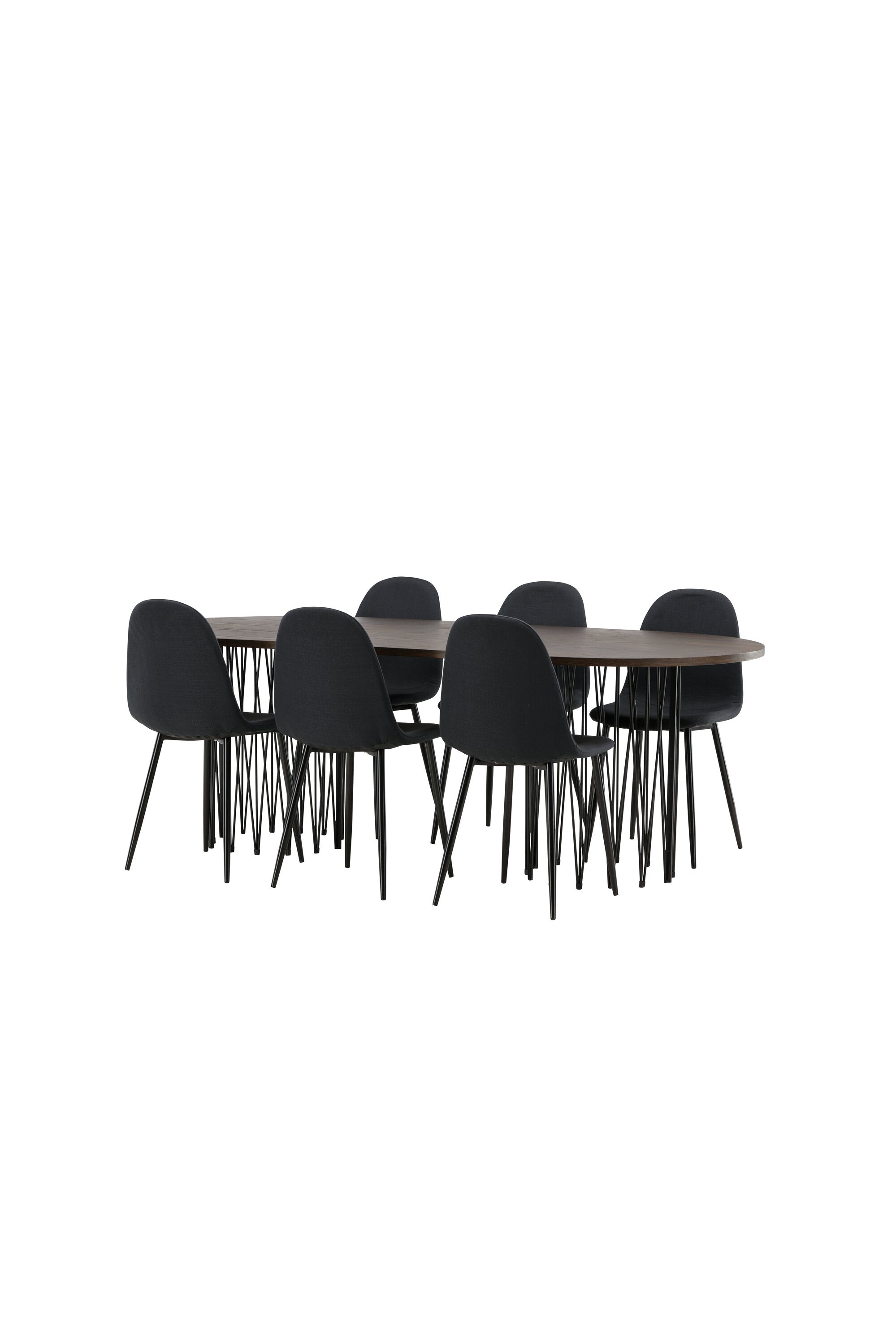 Stone Esszimmerset + Polar 220cm/6St. in Schwarz präsentiert im Onlineshop von KAQTU Design AG. Esszimmerset ist von Venture Home