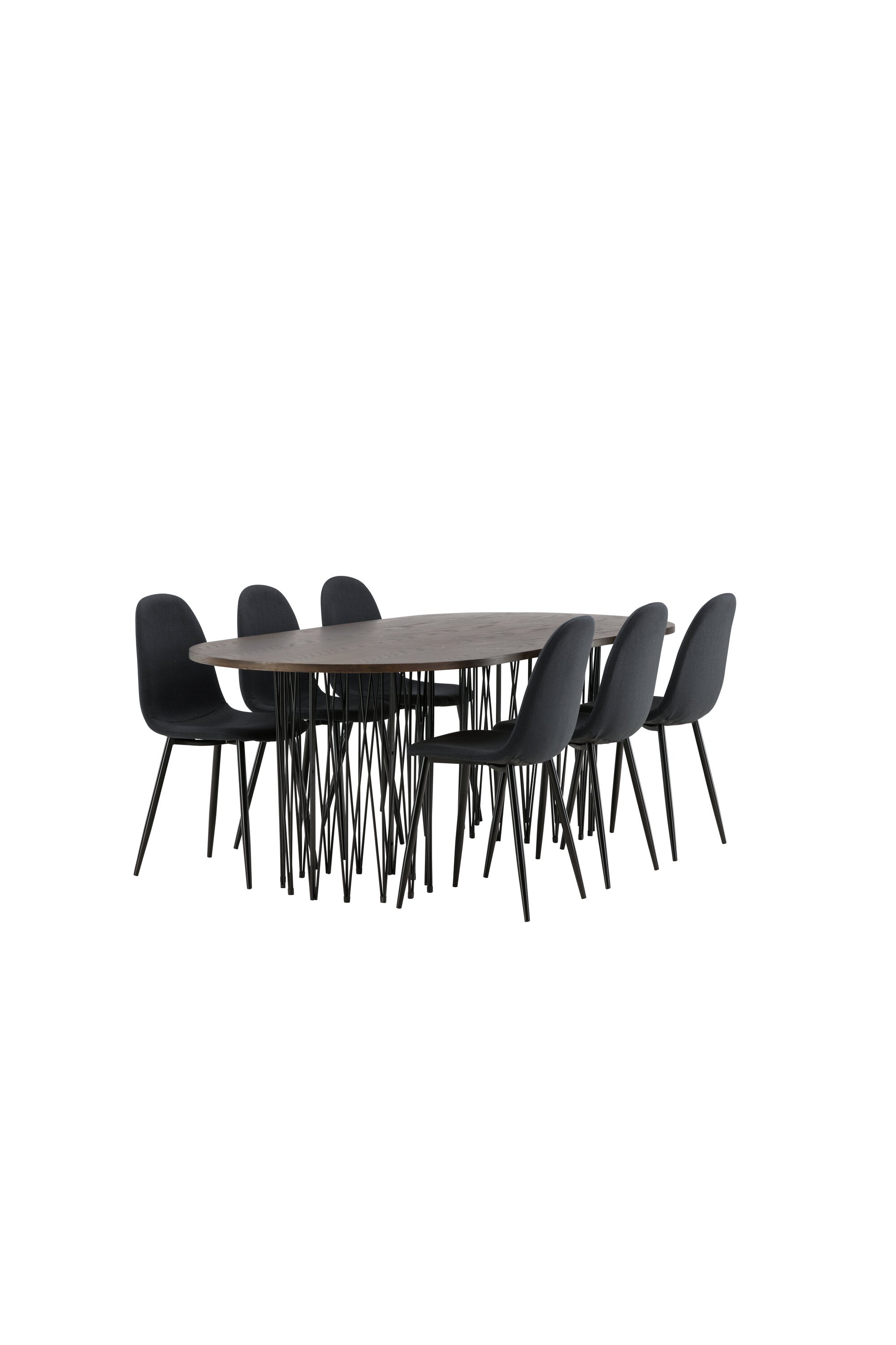 Stone Esszimmerset + Polar 220cm/6St. in Schwarz präsentiert im Onlineshop von KAQTU Design AG. Esszimmerset ist von Venture Home