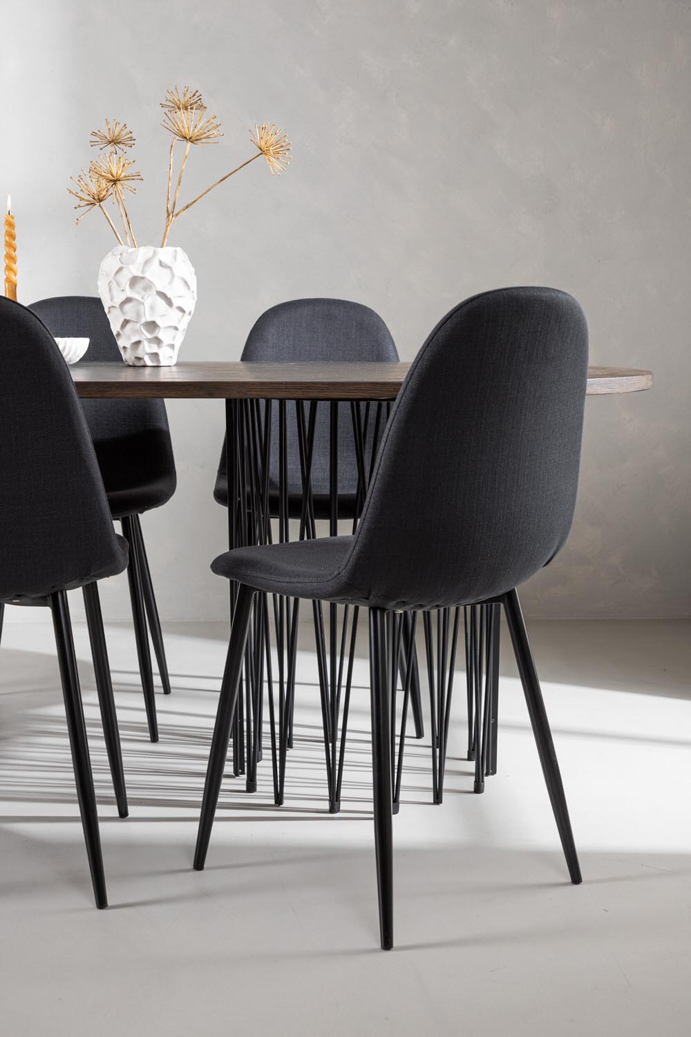 Stone Esszimmerset + Polar 220cm/6St. in Schwarz präsentiert im Onlineshop von KAQTU Design AG. Esszimmerset ist von Venture Home