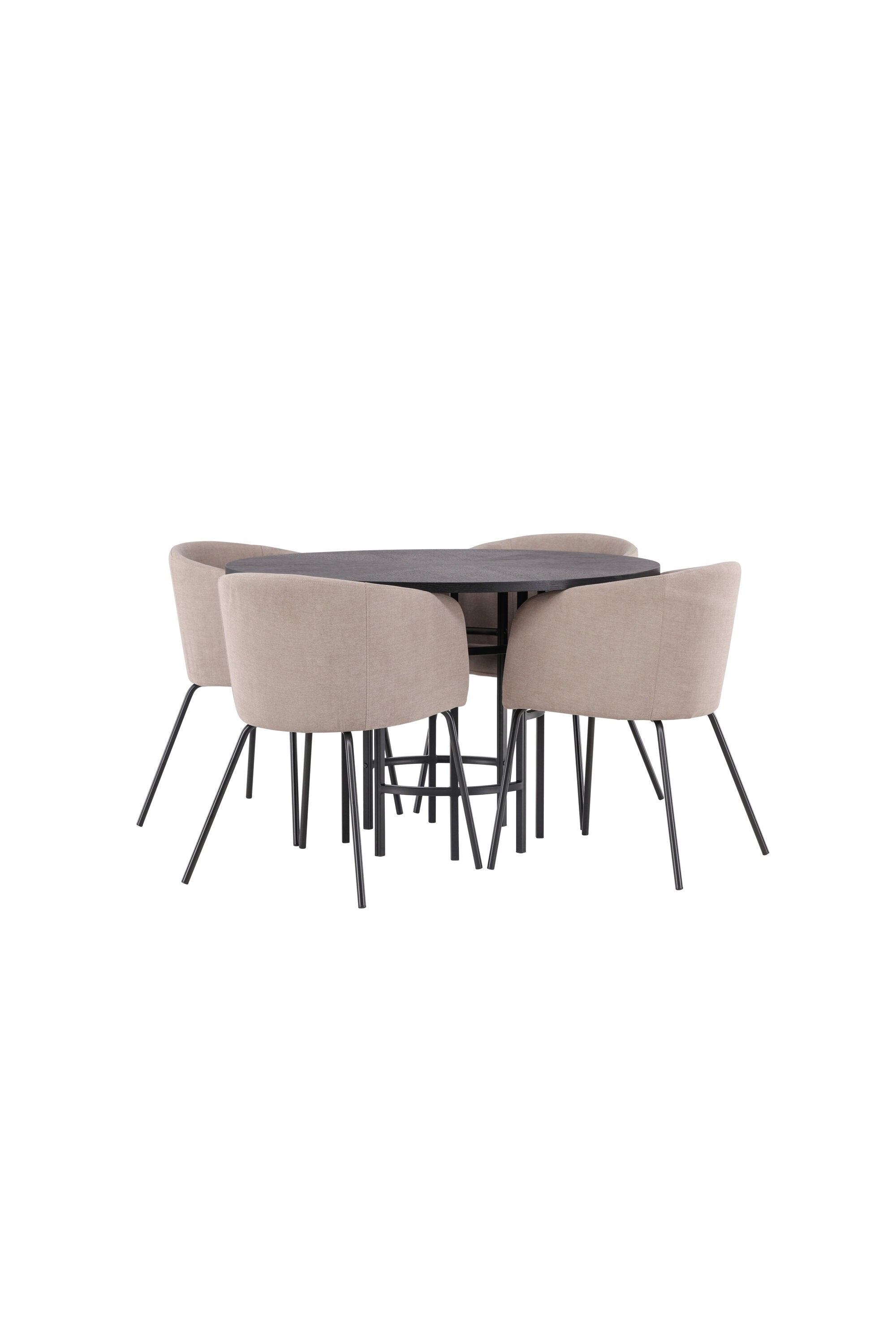 Esszimmerset Copenhagen + Berit ⌀115cm/4St. in Beige dunkel / Schwarz präsentiert im Onlineshop von KAQTU Design AG. Esszimmerset ist von Venture Home