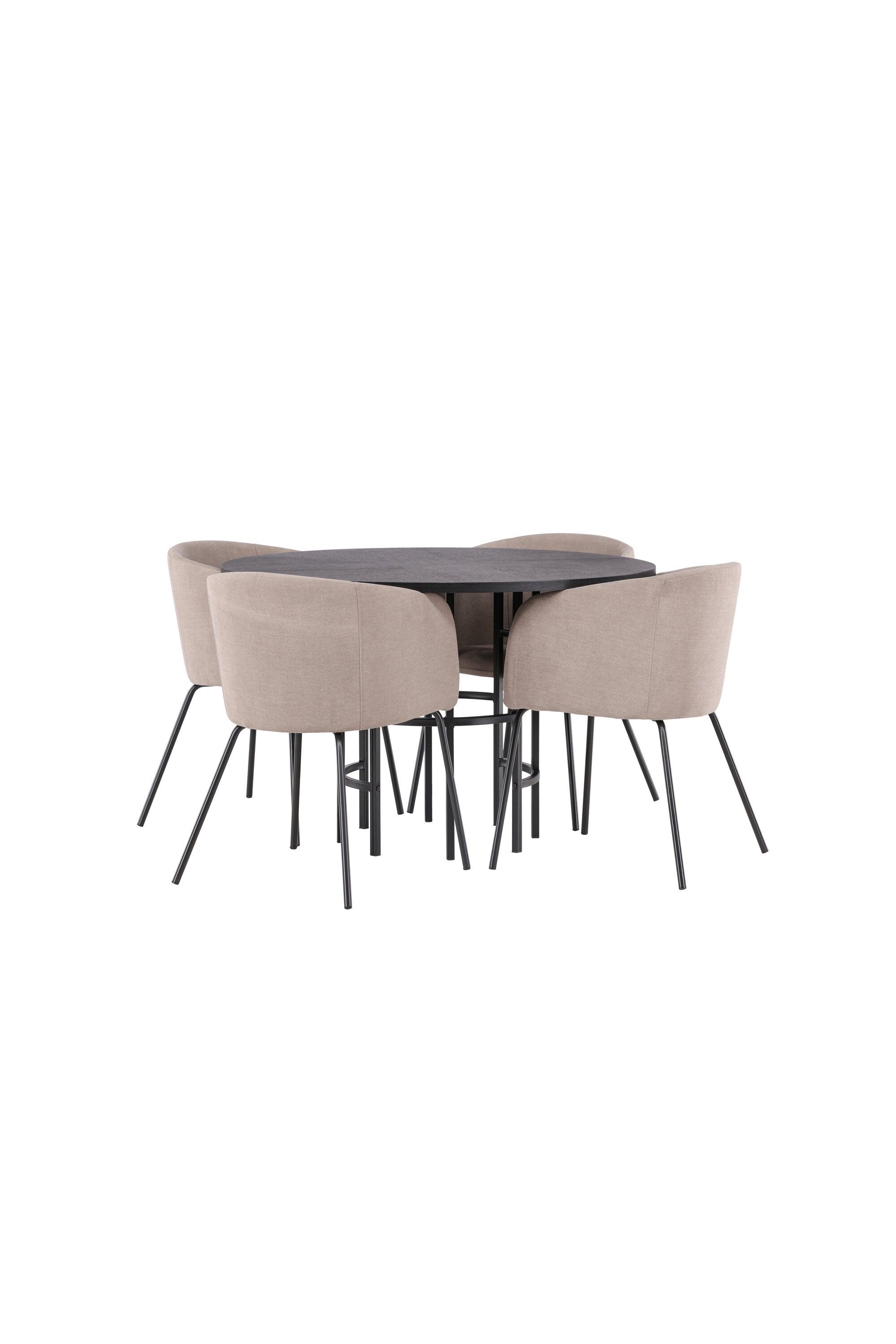 Esszimmerset Copenhagen + Berit ⌀115cm/4St. in Beige dunkel / Schwarz präsentiert im Onlineshop von KAQTU Design AG. Esszimmerset ist von Venture Home