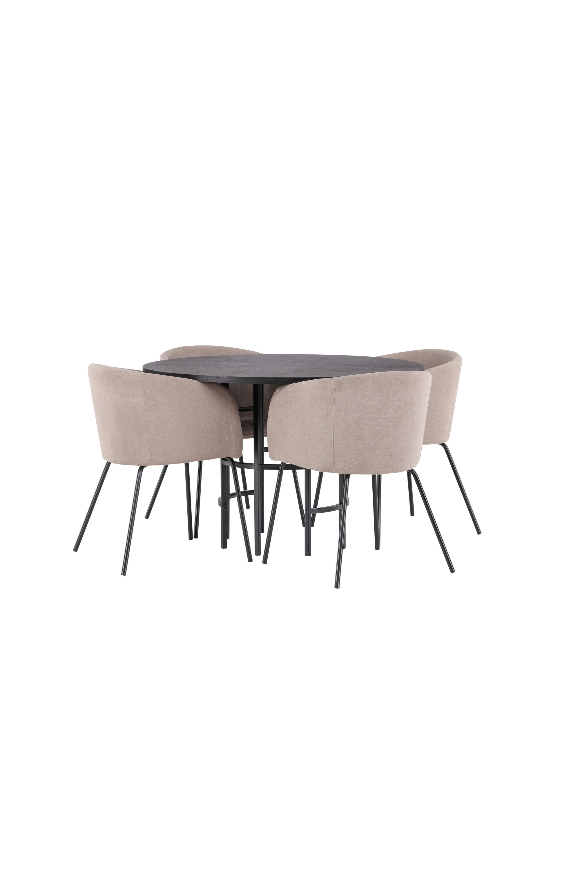 Esszimmerset Copenhagen + Berit ⌀115cm/4St. in Beige dunkel / Schwarz präsentiert im Onlineshop von KAQTU Design AG. Esszimmerset ist von Venture Home