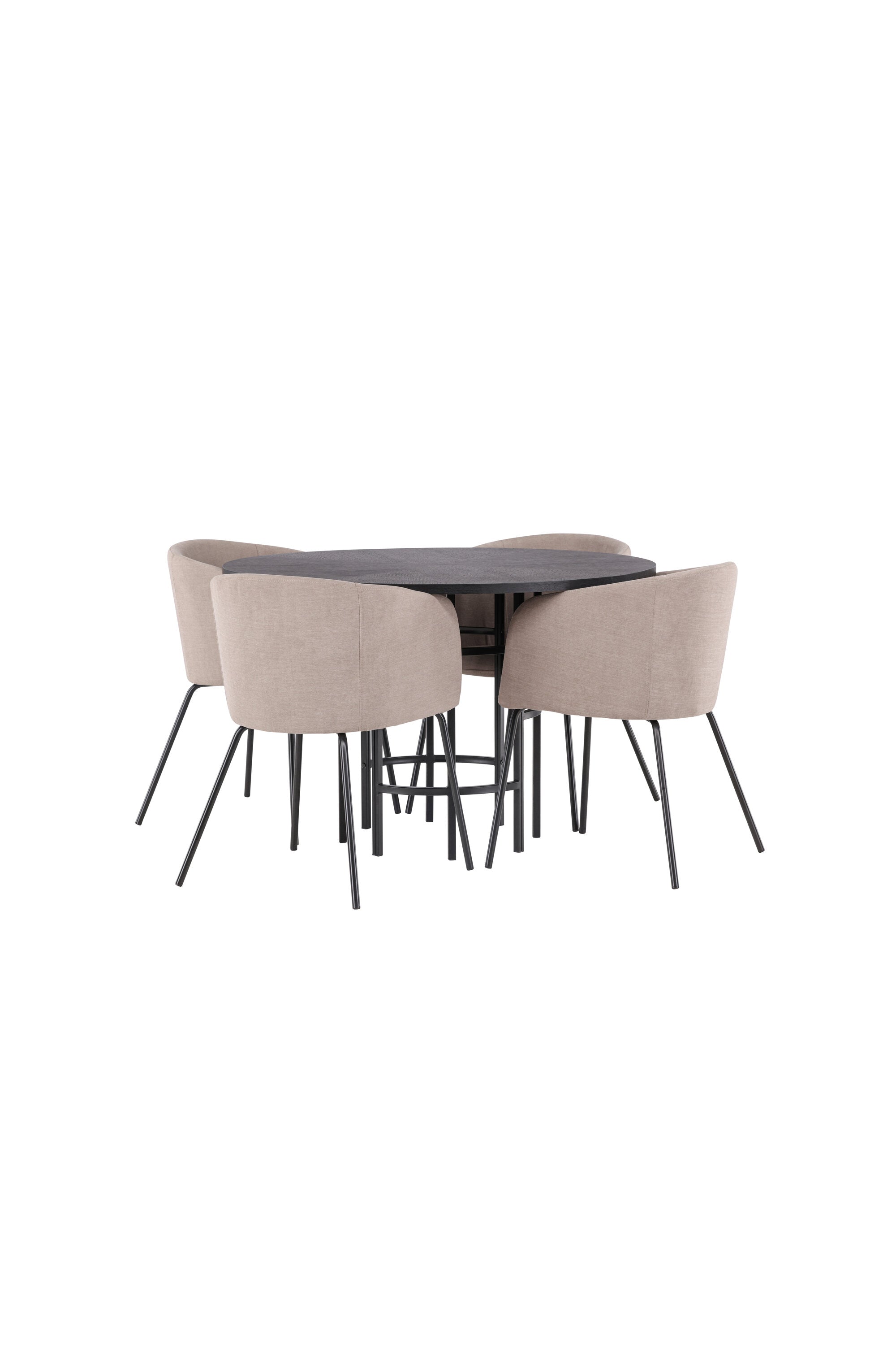Esszimmerset Copenhagen + Berit ⌀115cm/4St. in Beige dunkel / Schwarz präsentiert im Onlineshop von KAQTU Design AG. Esszimmerset ist von Venture Home