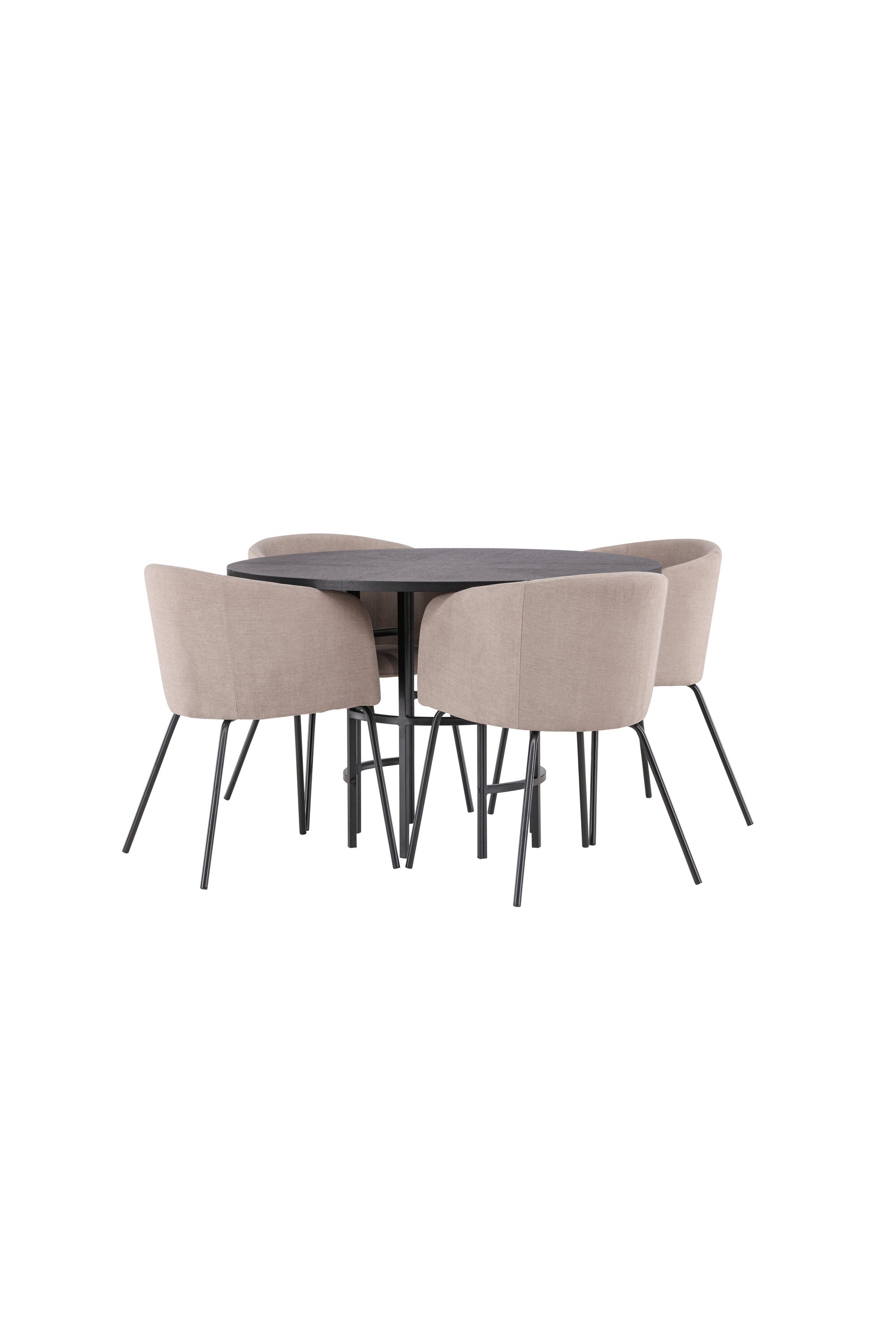 Esszimmerset Copenhagen + Berit ⌀115cm/4St. in Beige dunkel / Schwarz präsentiert im Onlineshop von KAQTU Design AG. Esszimmerset ist von Venture Home