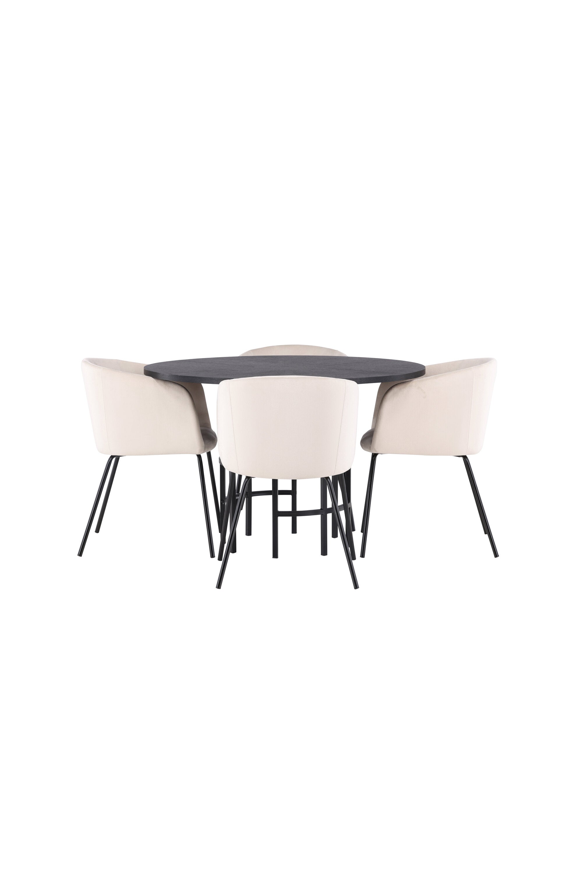Esszimmerset Copenhagen + Berit ⌀115cm/4St. in Beige dunkel / Schwarz präsentiert im Onlineshop von KAQTU Design AG. Esszimmerset ist von Venture Home
