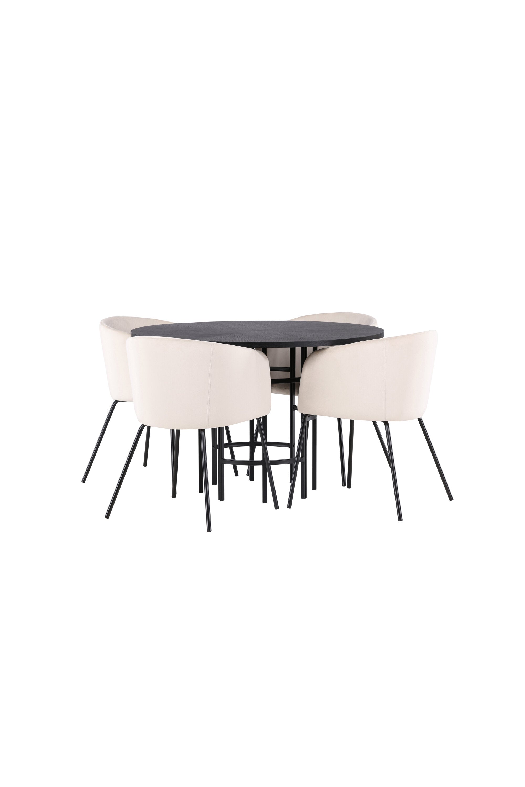 Esszimmerset Copenhagen + Berit ⌀115cm/4St. in Beige dunkel / Schwarz präsentiert im Onlineshop von KAQTU Design AG. Esszimmerset ist von Venture Home