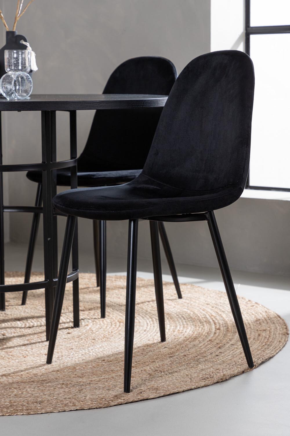 Esszimmerset Copenhagen + Polar ⌀115cm/4St. in Schwarz präsentiert im Onlineshop von KAQTU Design AG. Esszimmerset ist von Venture Home
