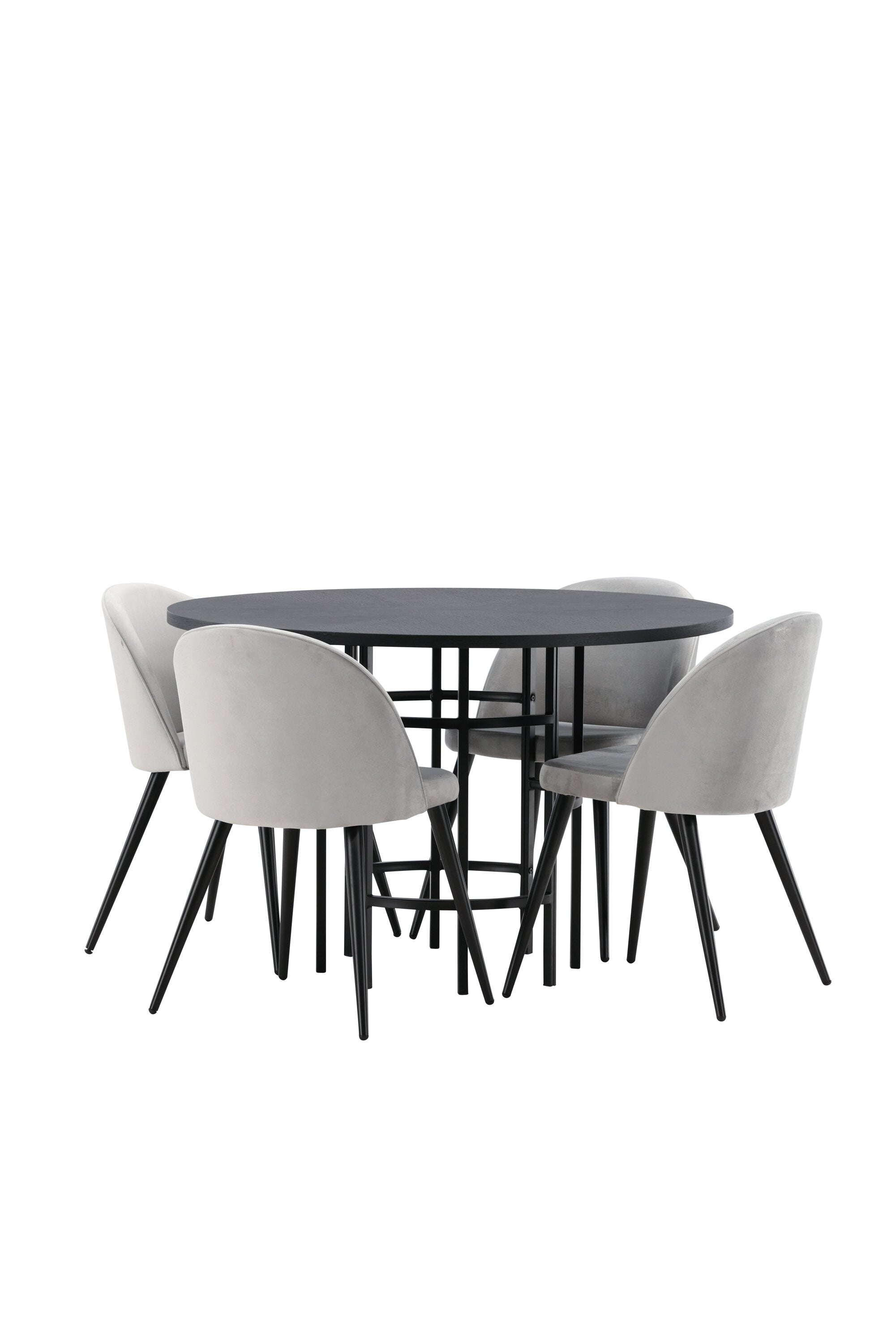 Esszimmerset Copenhagen + Velvet ⌀115cm/4St. in Schwarzgrau präsentiert im Onlineshop von KAQTU Design AG. Esszimmerset ist von Venture Home