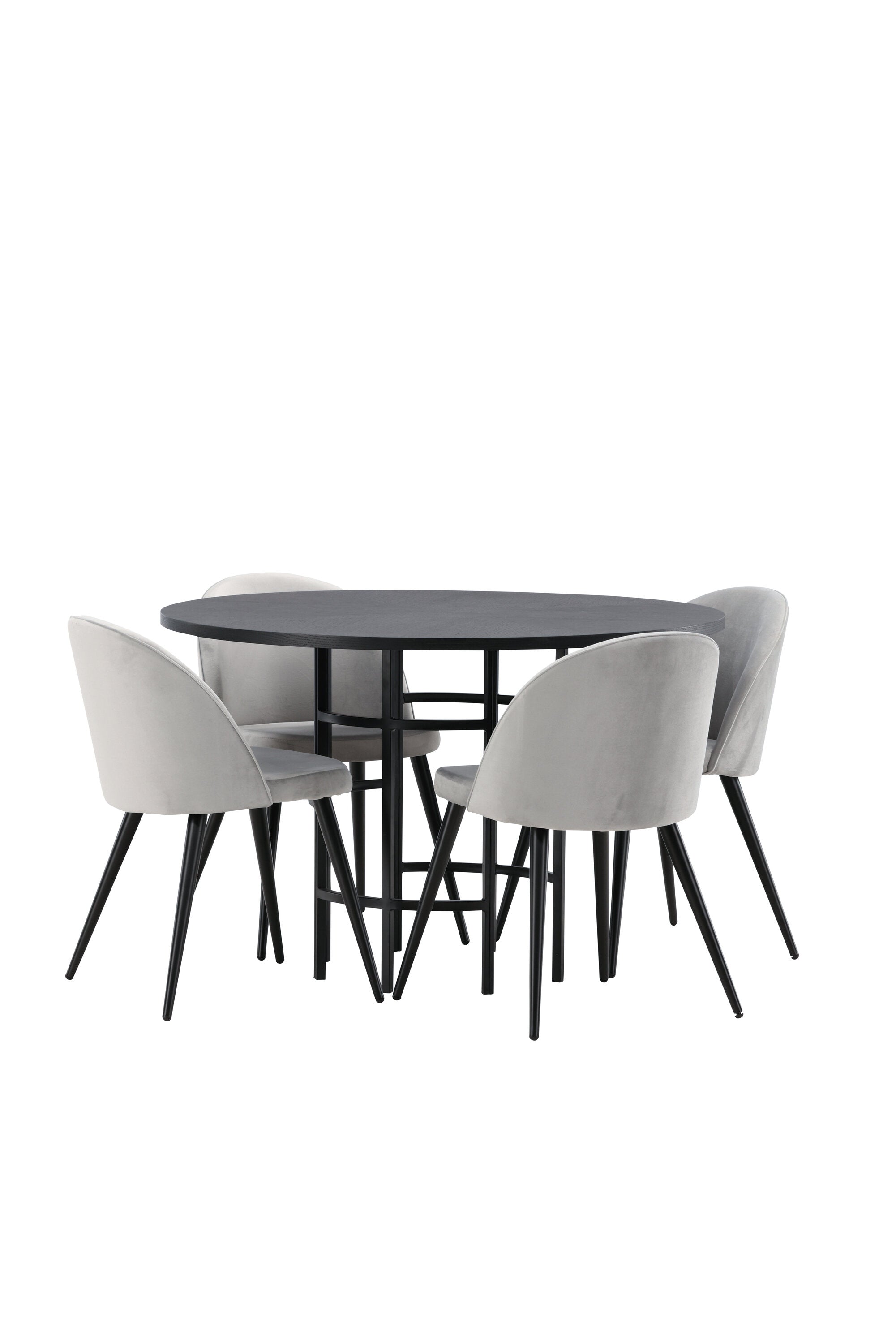 Esszimmerset Copenhagen + Velvet ⌀115cm/4St. in Schwarzgrau präsentiert im Onlineshop von KAQTU Design AG. Esszimmerset ist von Venture Home