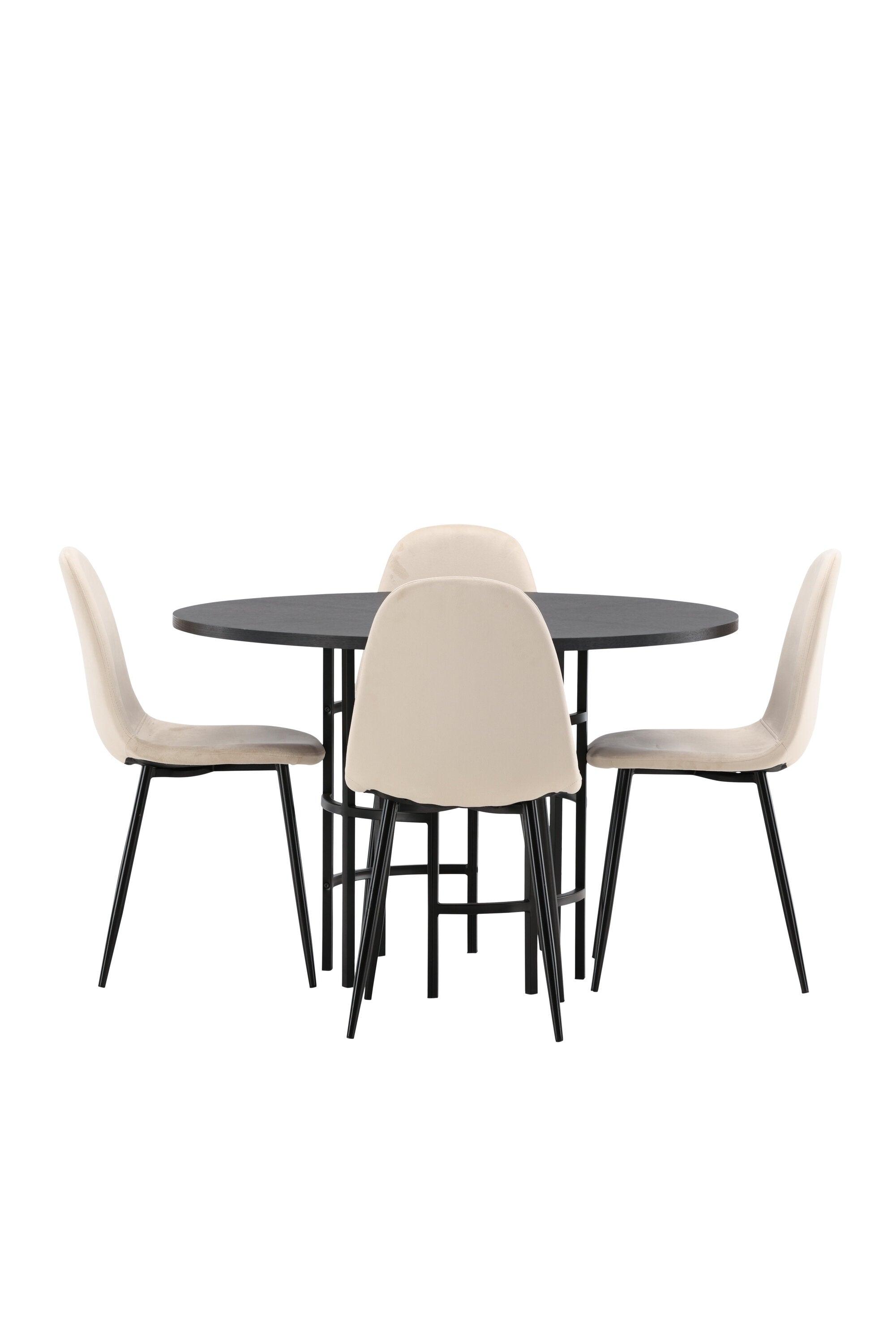 Esszimmerset Copenhagen + Polar ⌀115cm/4St. in Beige / Schwarz präsentiert im Onlineshop von KAQTU Design AG. Esszimmerset ist von Venture Home