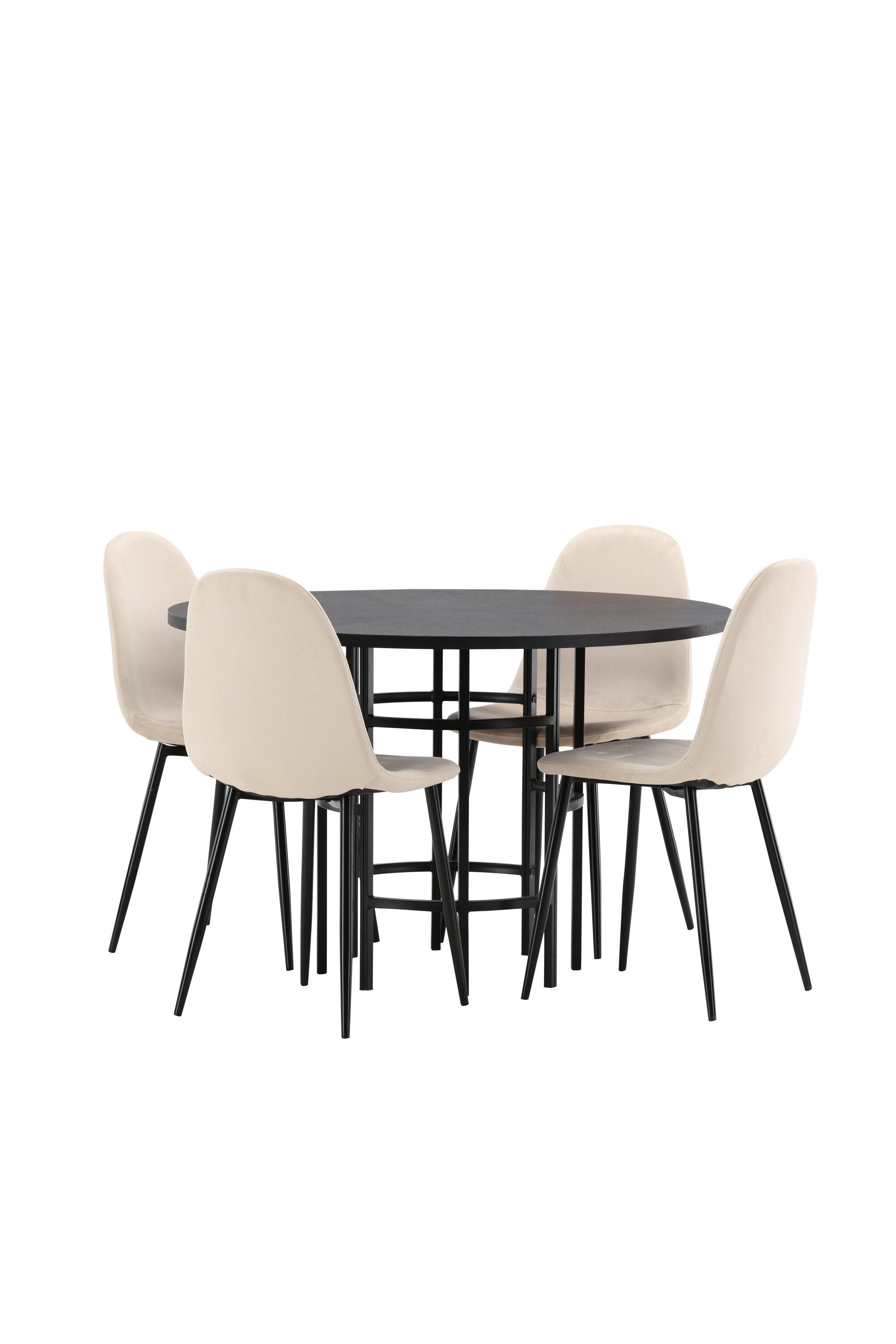 Esszimmerset Copenhagen + Polar ⌀115cm/4St. in Beige / Schwarz präsentiert im Onlineshop von KAQTU Design AG. Esszimmerset ist von Venture Home