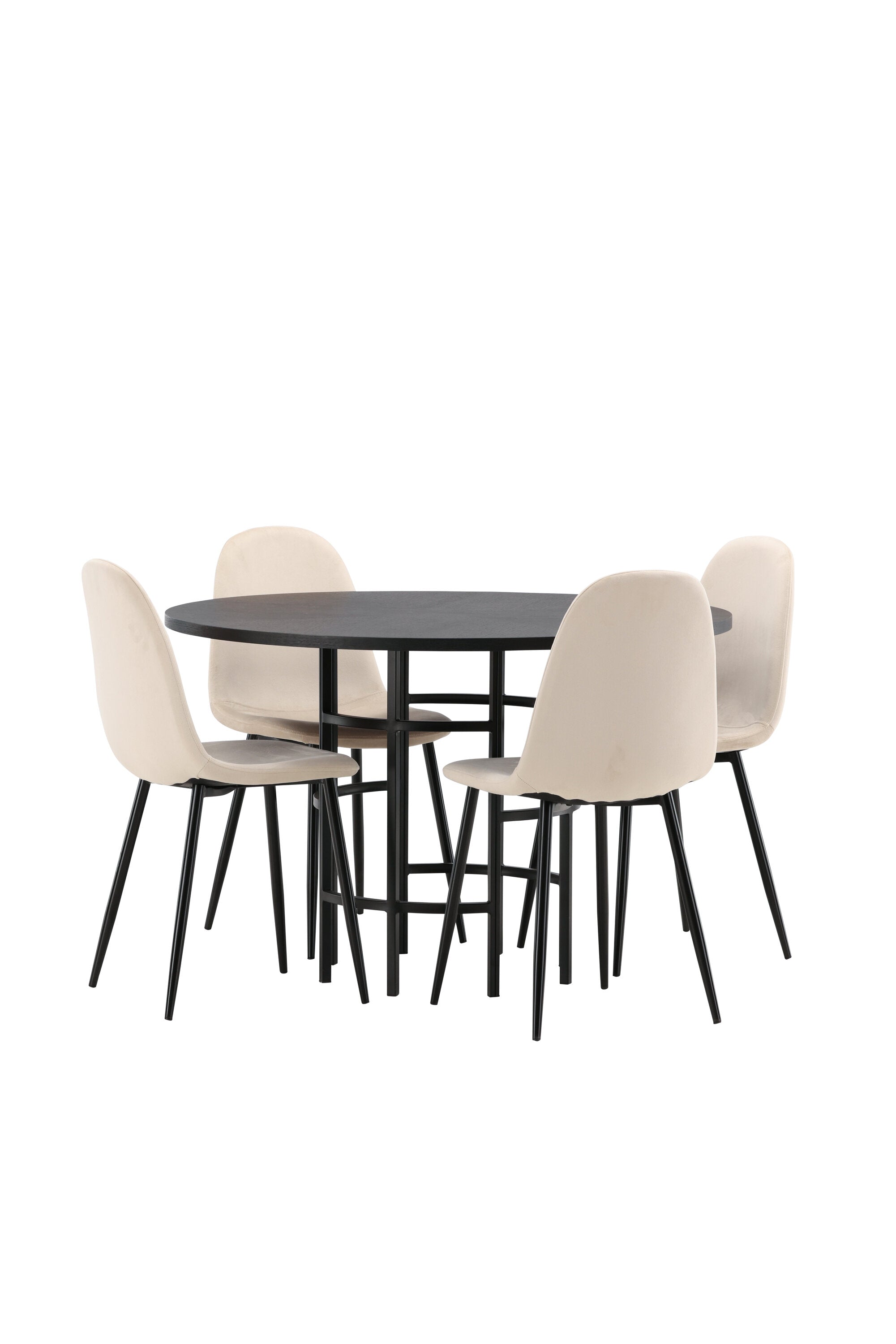 Esszimmerset Copenhagen + Polar ⌀115cm/4St. in Beige / Schwarz präsentiert im Onlineshop von KAQTU Design AG. Esszimmerset ist von Venture Home
