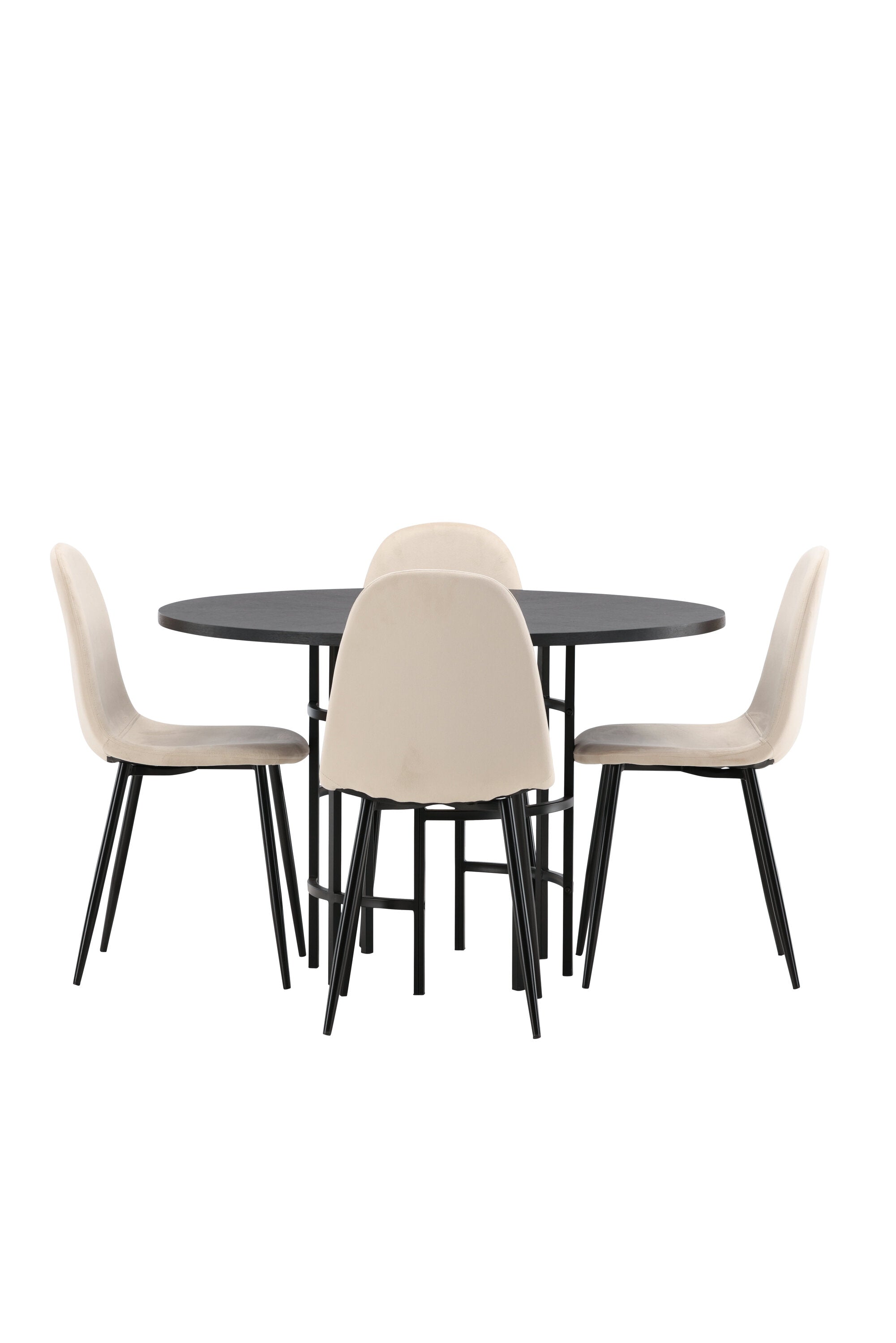Esszimmerset Copenhagen + Polar ⌀115cm/4St. in Beige / Schwarz präsentiert im Onlineshop von KAQTU Design AG. Esszimmerset ist von Venture Home