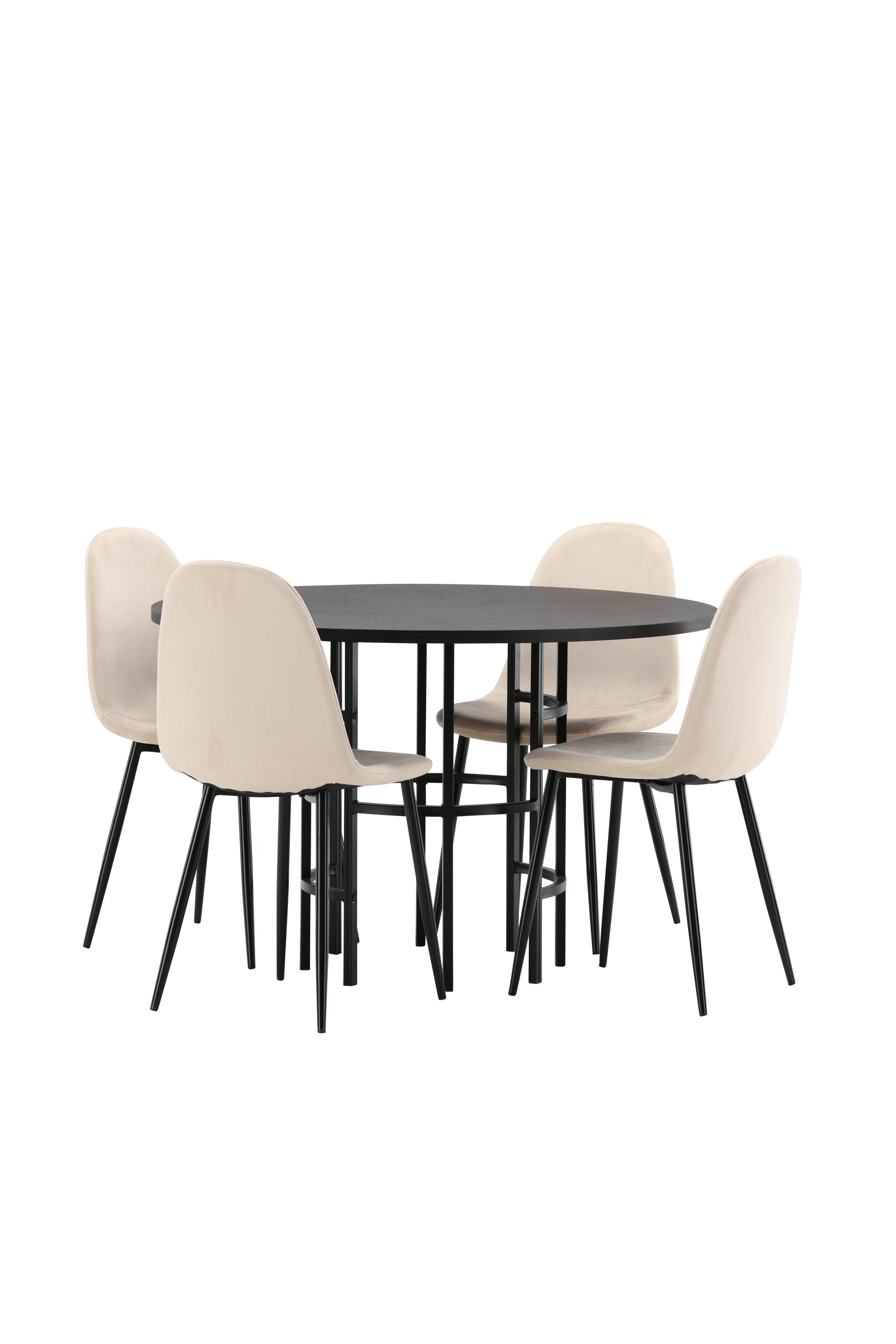 Esszimmerset Copenhagen + Polar ⌀115cm/4St. in Beige / Schwarz präsentiert im Onlineshop von KAQTU Design AG. Esszimmerset ist von Venture Home