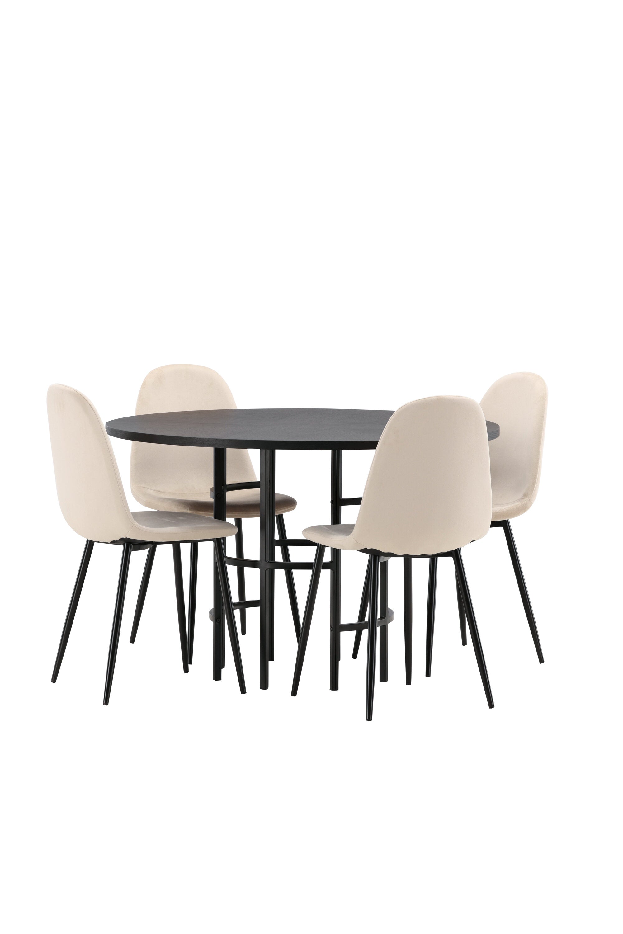 Esszimmerset Copenhagen + Polar ⌀115cm/4St. in Beige / Schwarz präsentiert im Onlineshop von KAQTU Design AG. Esszimmerset ist von Venture Home
