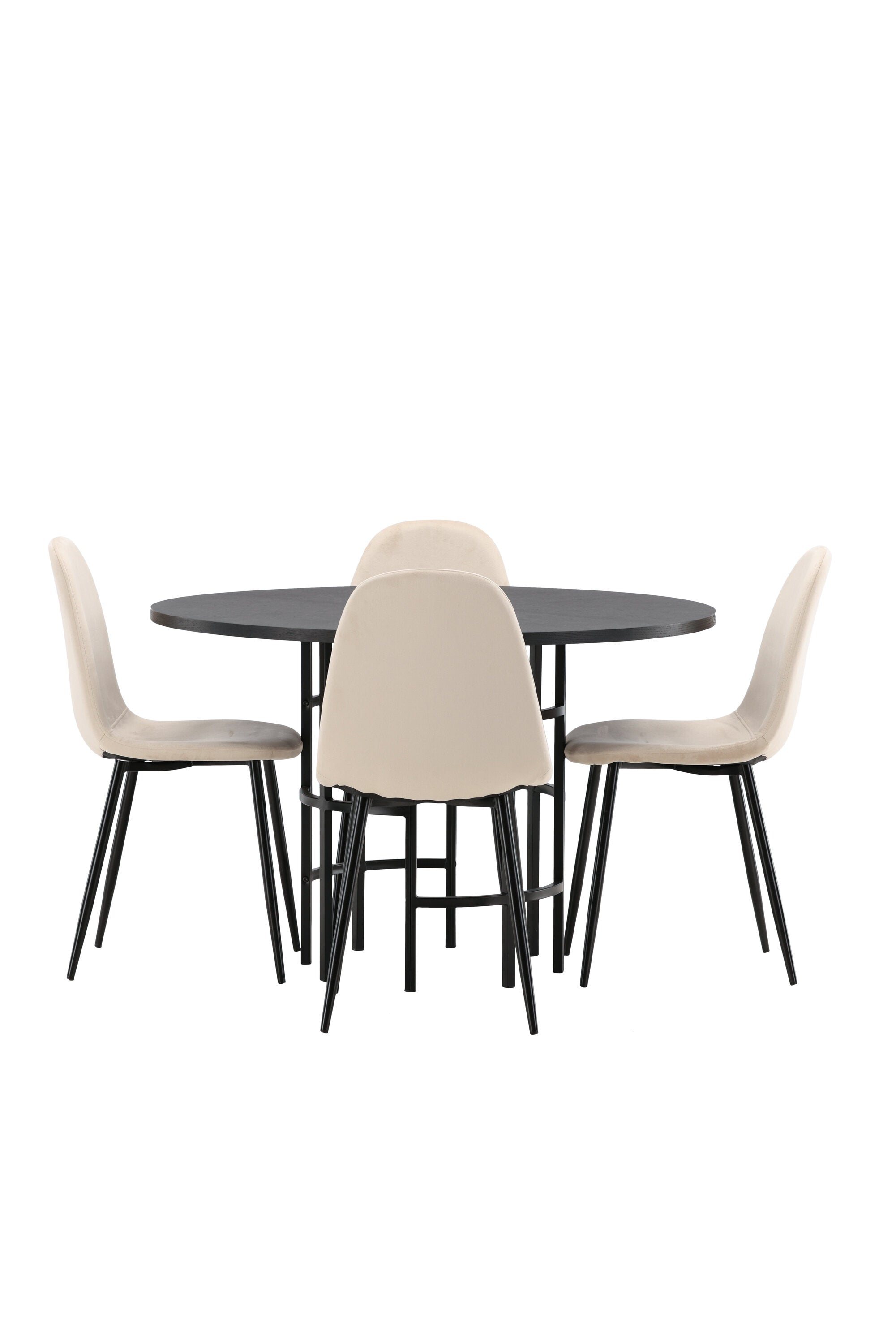 Esszimmerset Copenhagen + Polar ⌀115cm/4St. in Beige / Schwarz präsentiert im Onlineshop von KAQTU Design AG. Esszimmerset ist von Venture Home