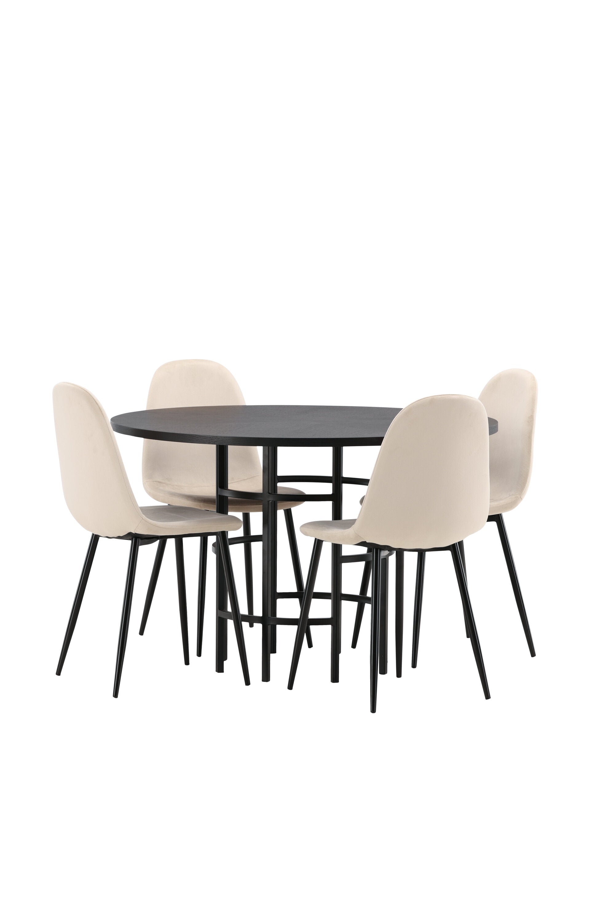 Esszimmerset Copenhagen + Polar ⌀115cm/4St. in Beige / Schwarz präsentiert im Onlineshop von KAQTU Design AG. Esszimmerset ist von Venture Home