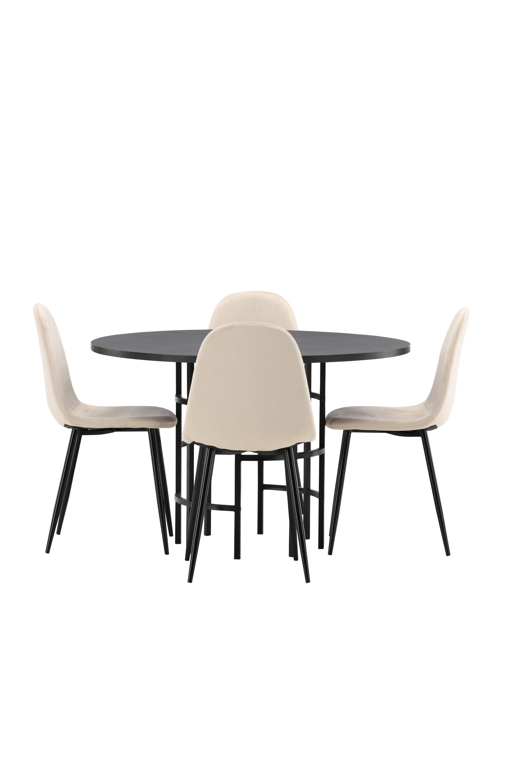 Esszimmerset Copenhagen + Polar ⌀115cm/4St. in Beige / Schwarz präsentiert im Onlineshop von KAQTU Design AG. Esszimmerset ist von Venture Home