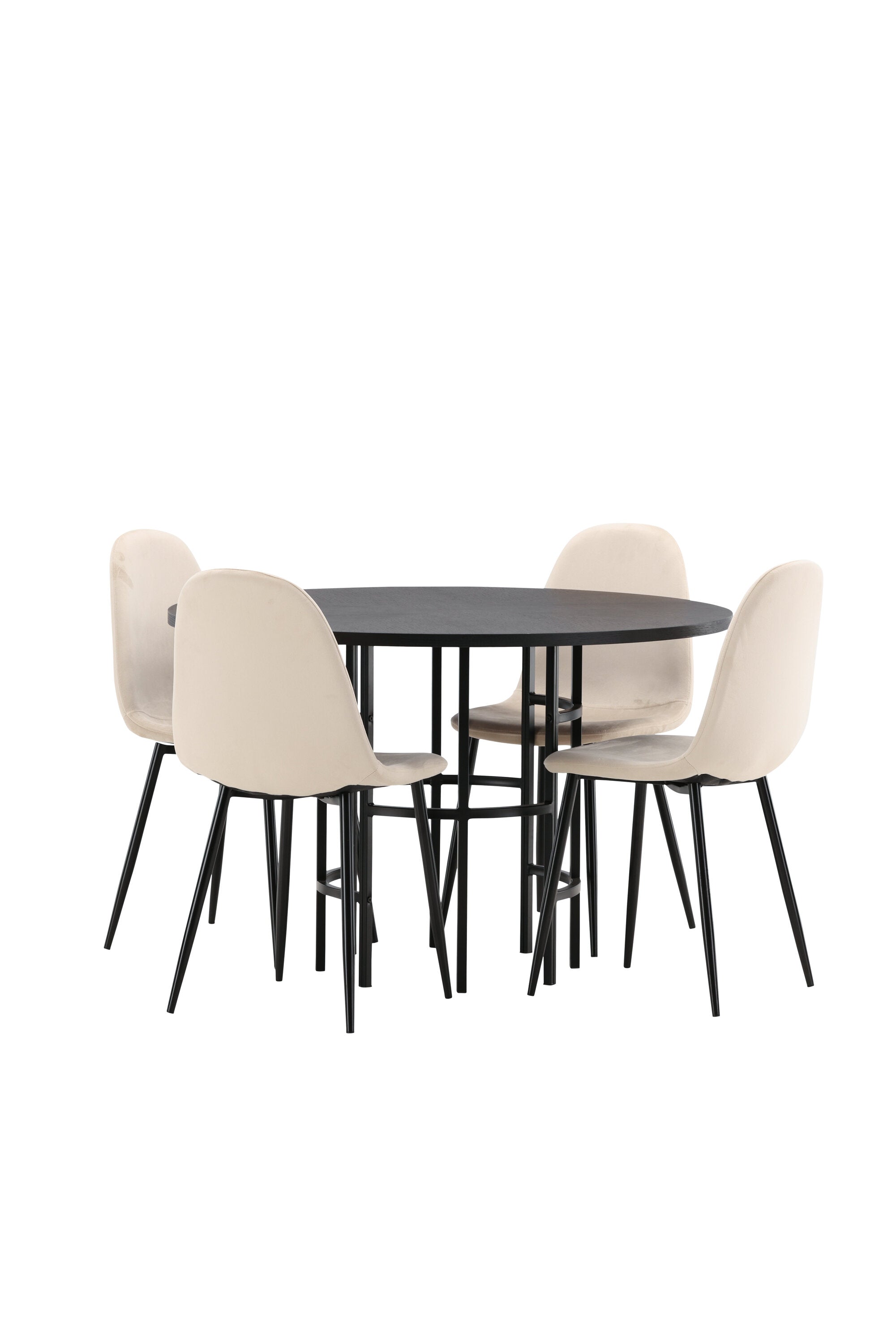Esszimmerset Copenhagen + Polar ⌀115cm/4St. in Beige / Schwarz präsentiert im Onlineshop von KAQTU Design AG. Esszimmerset ist von Venture Home