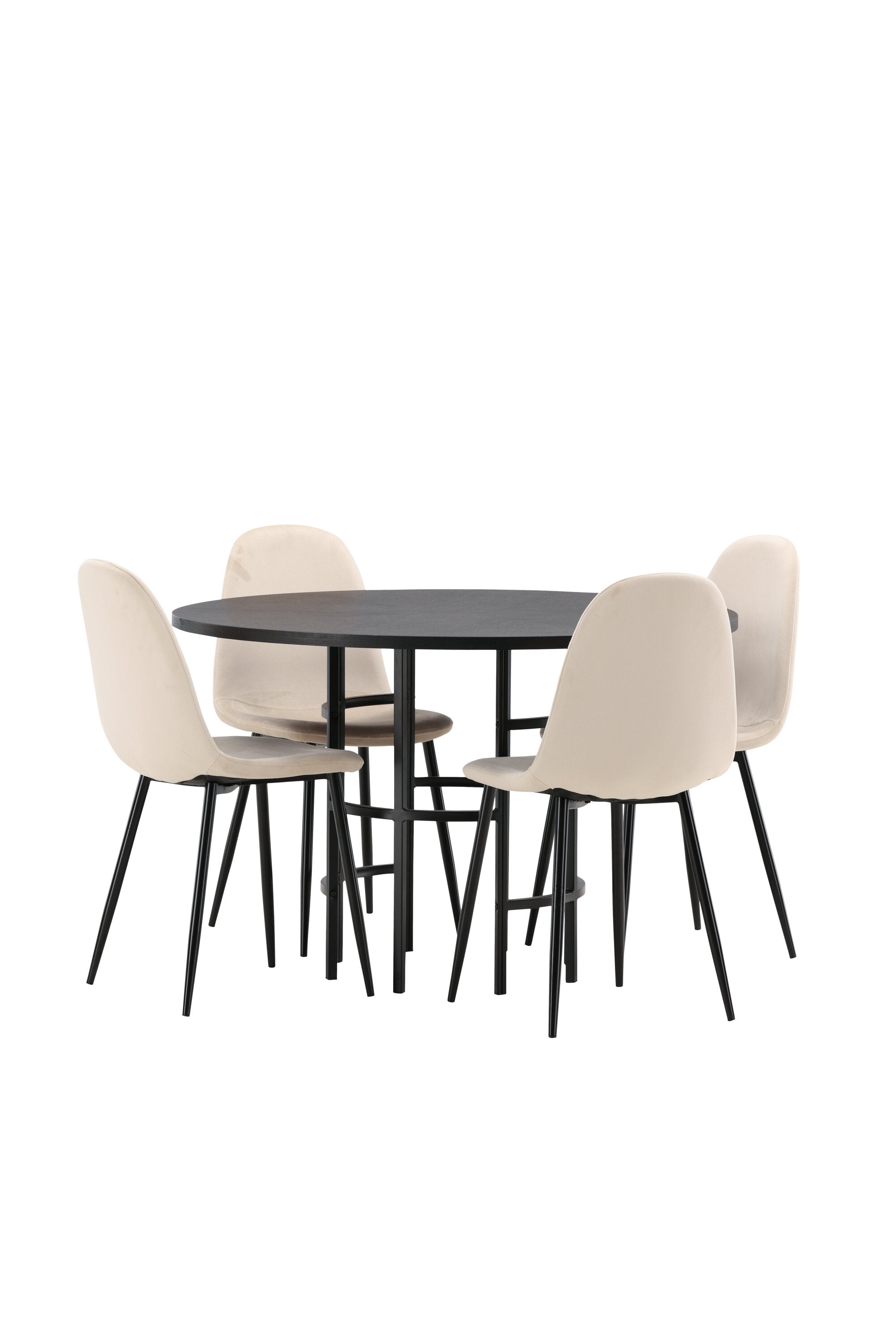 Esszimmerset Copenhagen + Polar ⌀115cm/4St. in Beige / Schwarz präsentiert im Onlineshop von KAQTU Design AG. Esszimmerset ist von Venture Home