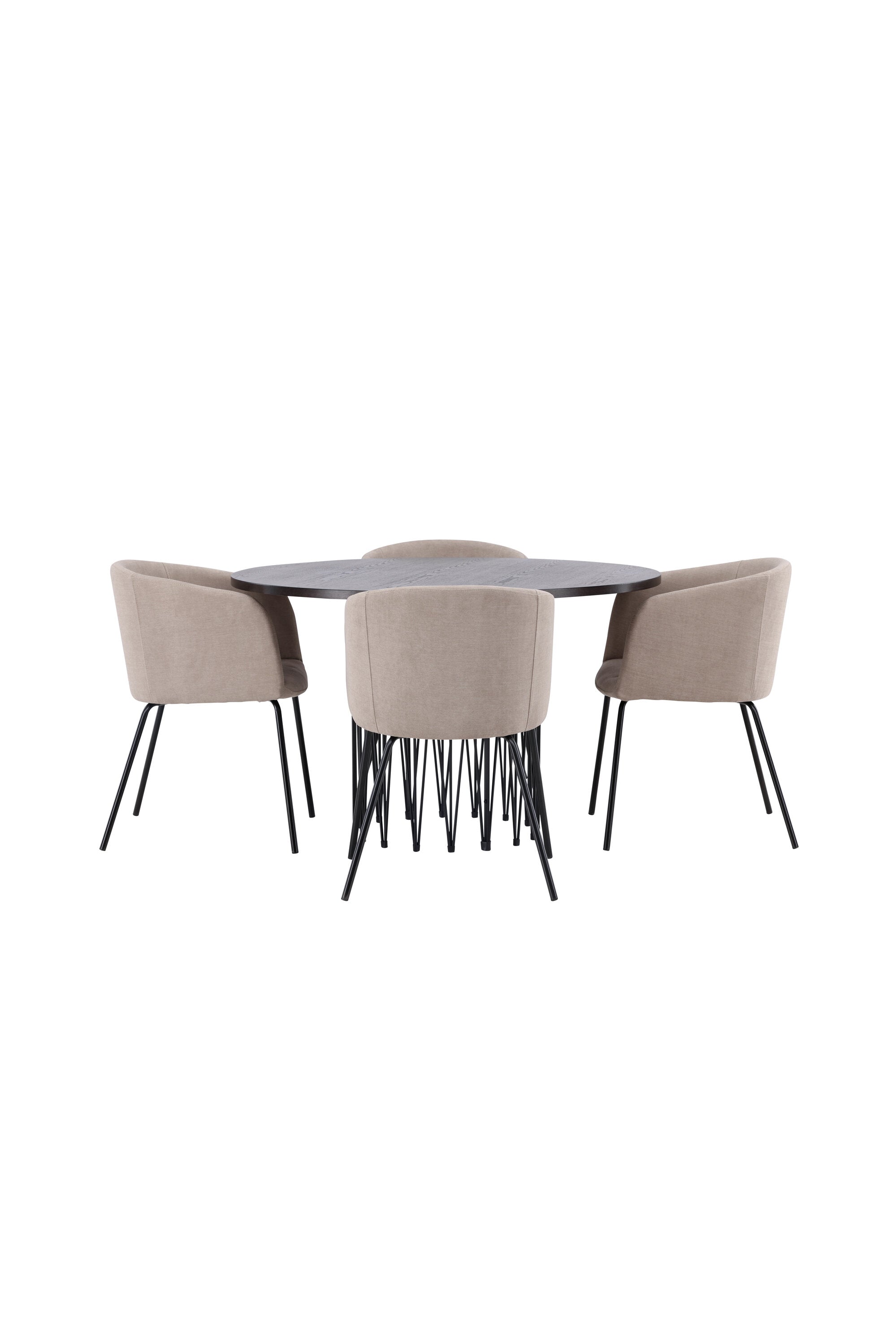 Stone Esszimmerset + Berit ⌀120cm/4St. in Beige, Schwarz präsentiert im Onlineshop von KAQTU Design AG. Esszimmerset ist von Venture Home