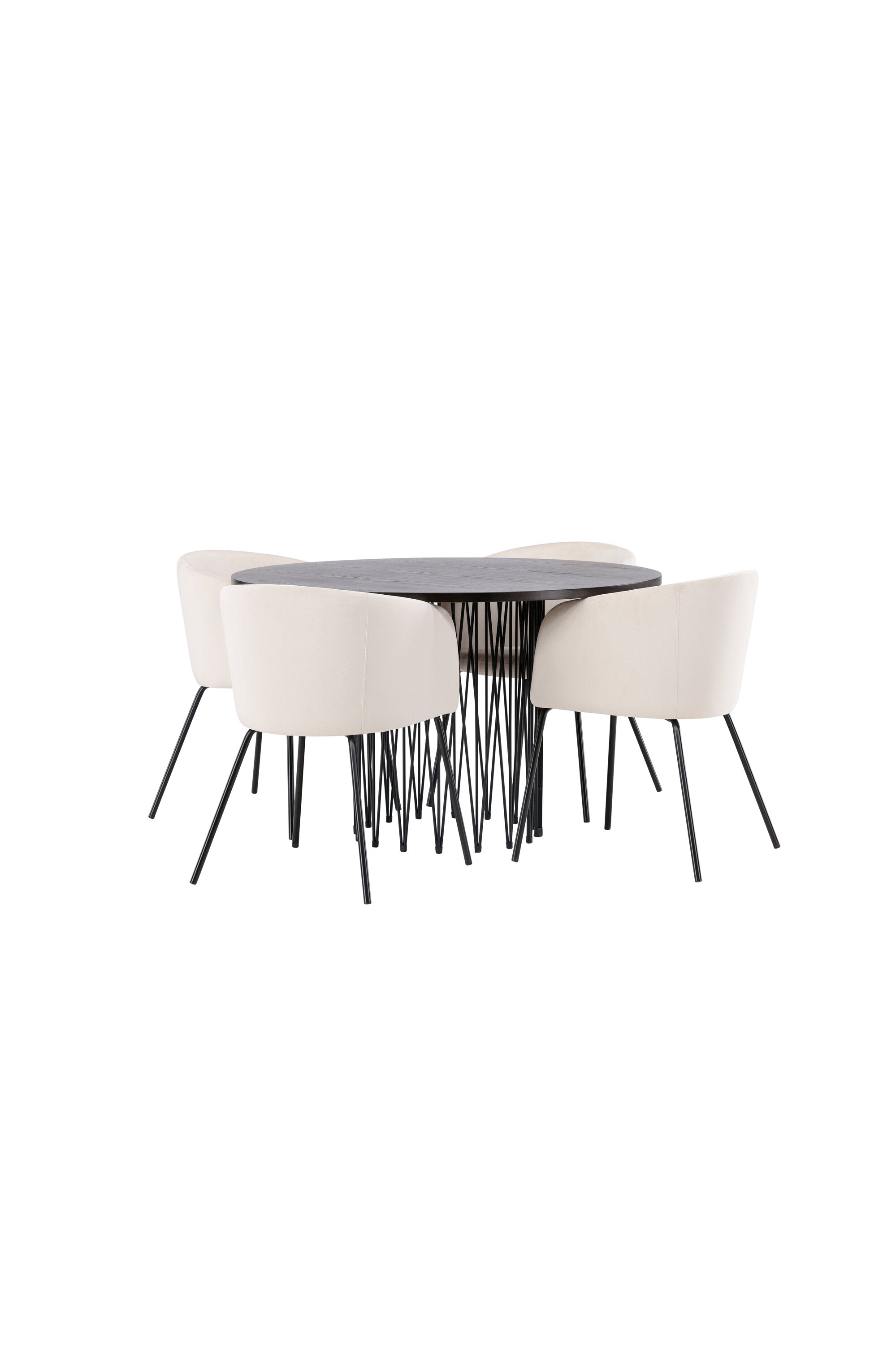 Stone Esszimmerset + Berit ⌀120cm/4St. in Beige, Schwarz präsentiert im Onlineshop von KAQTU Design AG. Esszimmerset ist von Venture Home